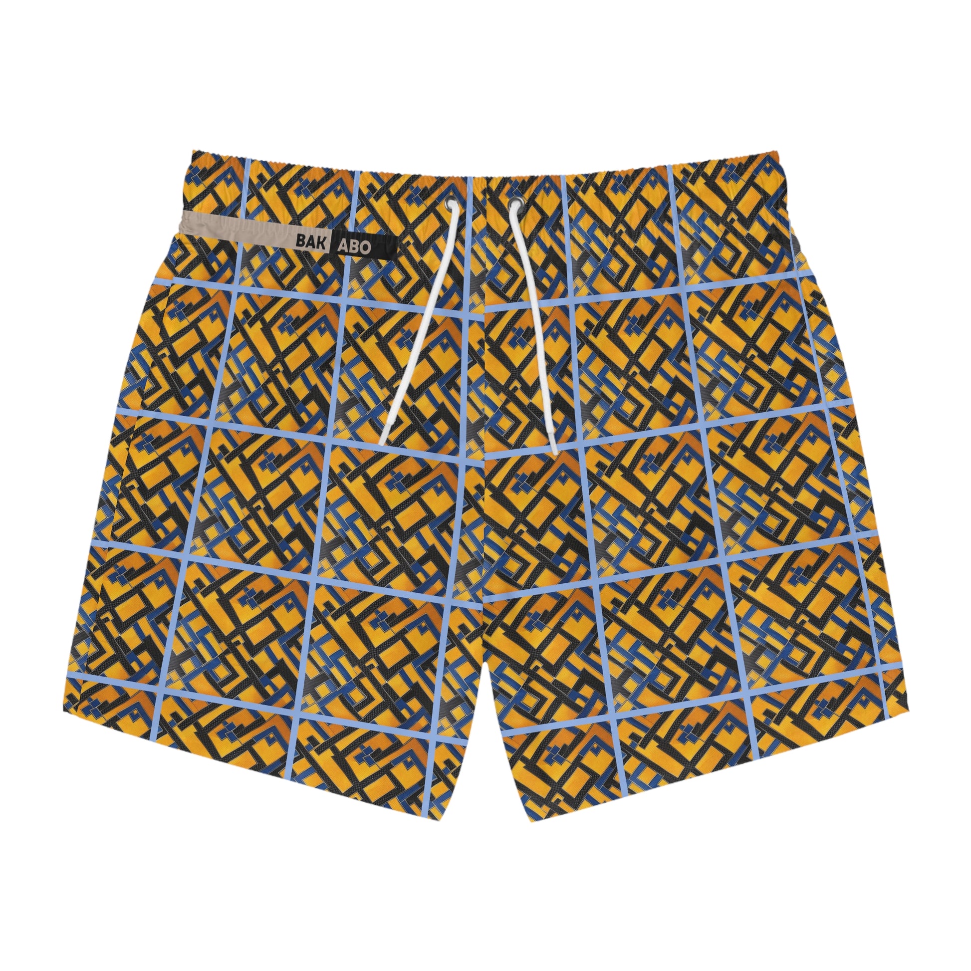 Convoluted square pattern (BKS)⏹️Swim Trunks - bakabo.club