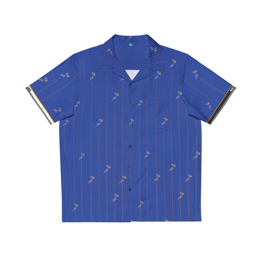 Blue Floral Hawaiian Shirt — Men’s Tropical Vacation Camp Shirt Printify bakabo.club