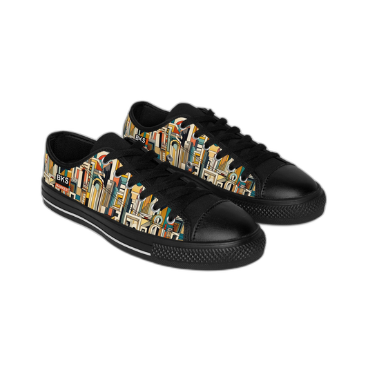 BKS Marker Cell™ Sneakers — side profile, cellular mark-making AOP print covering full canvas upper