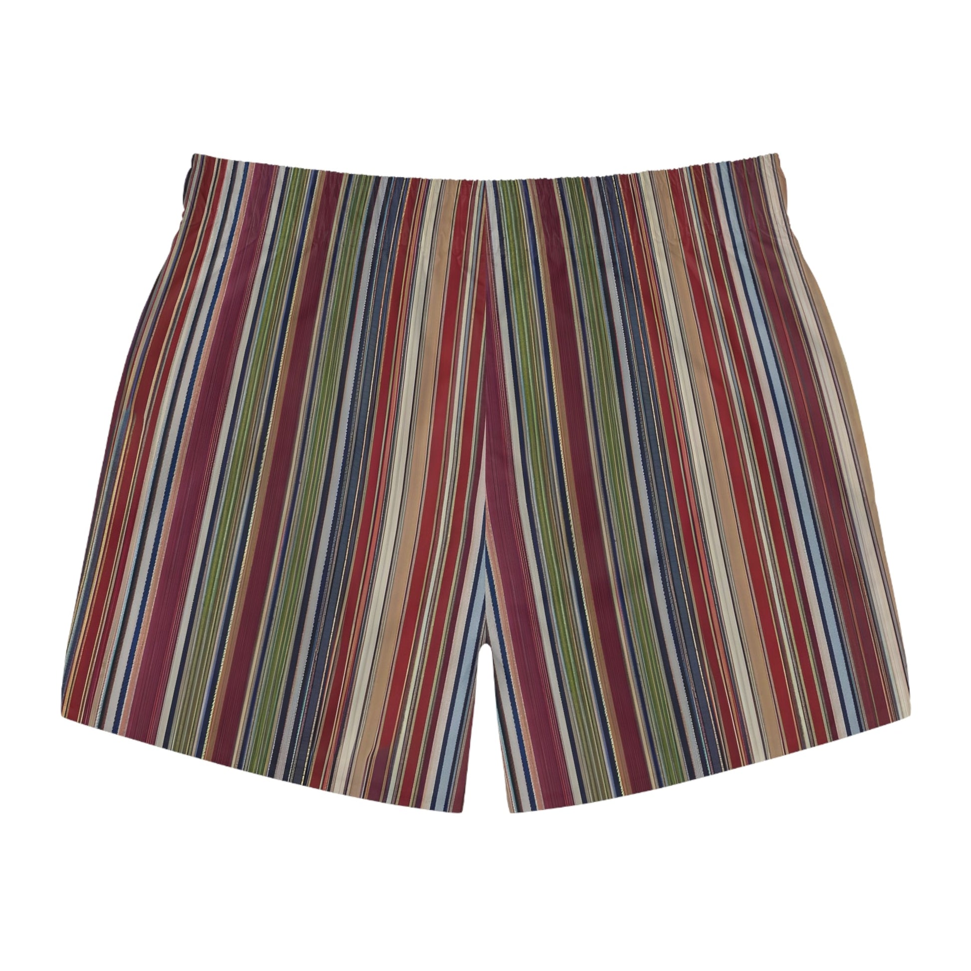 Men's Striped Multicolor Swim Trunks — Retro Beach Shorts Printify bakabo.club