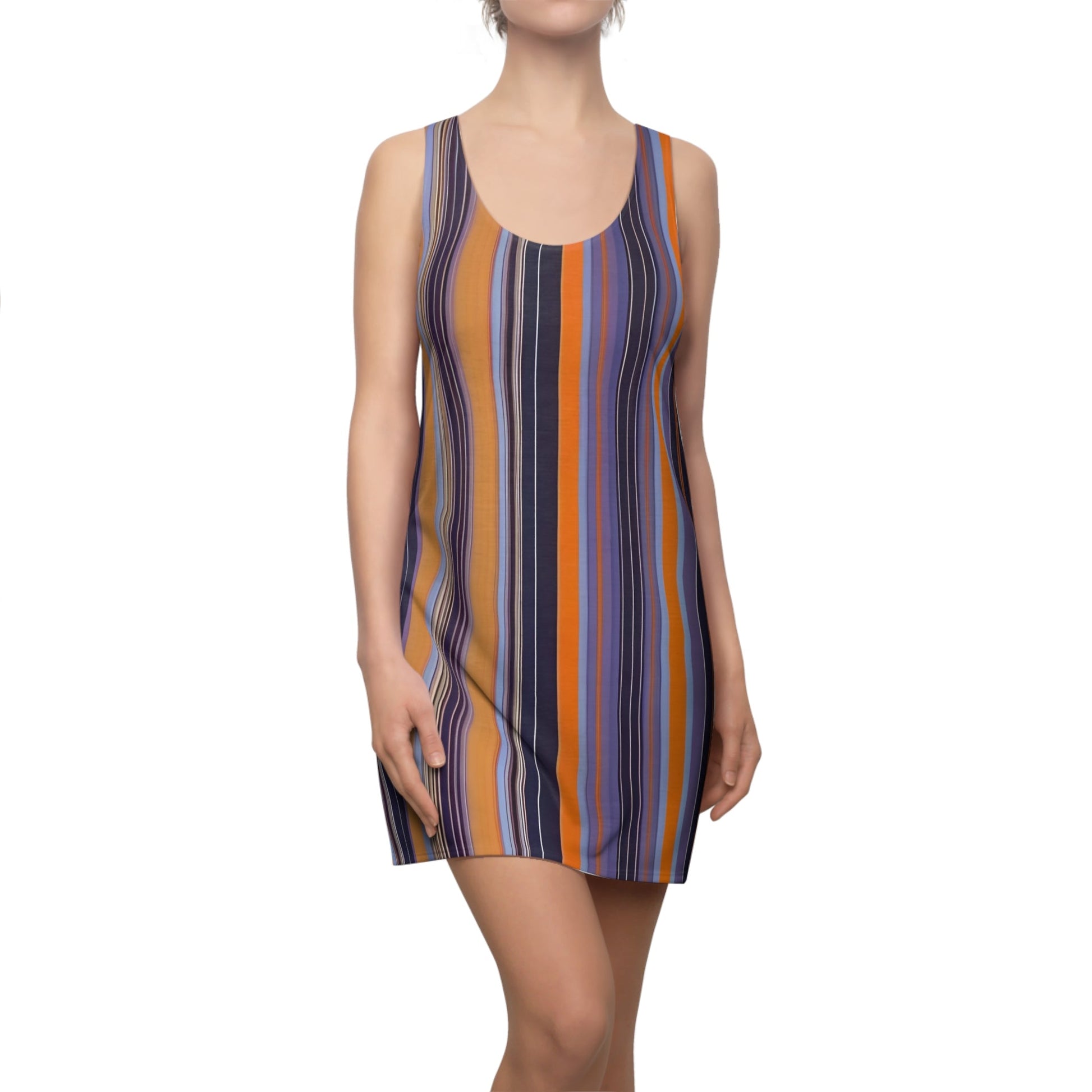 Striped Racerback Dress — Multicolor Vertical Stripe Summer Dress Printify bakabo.club