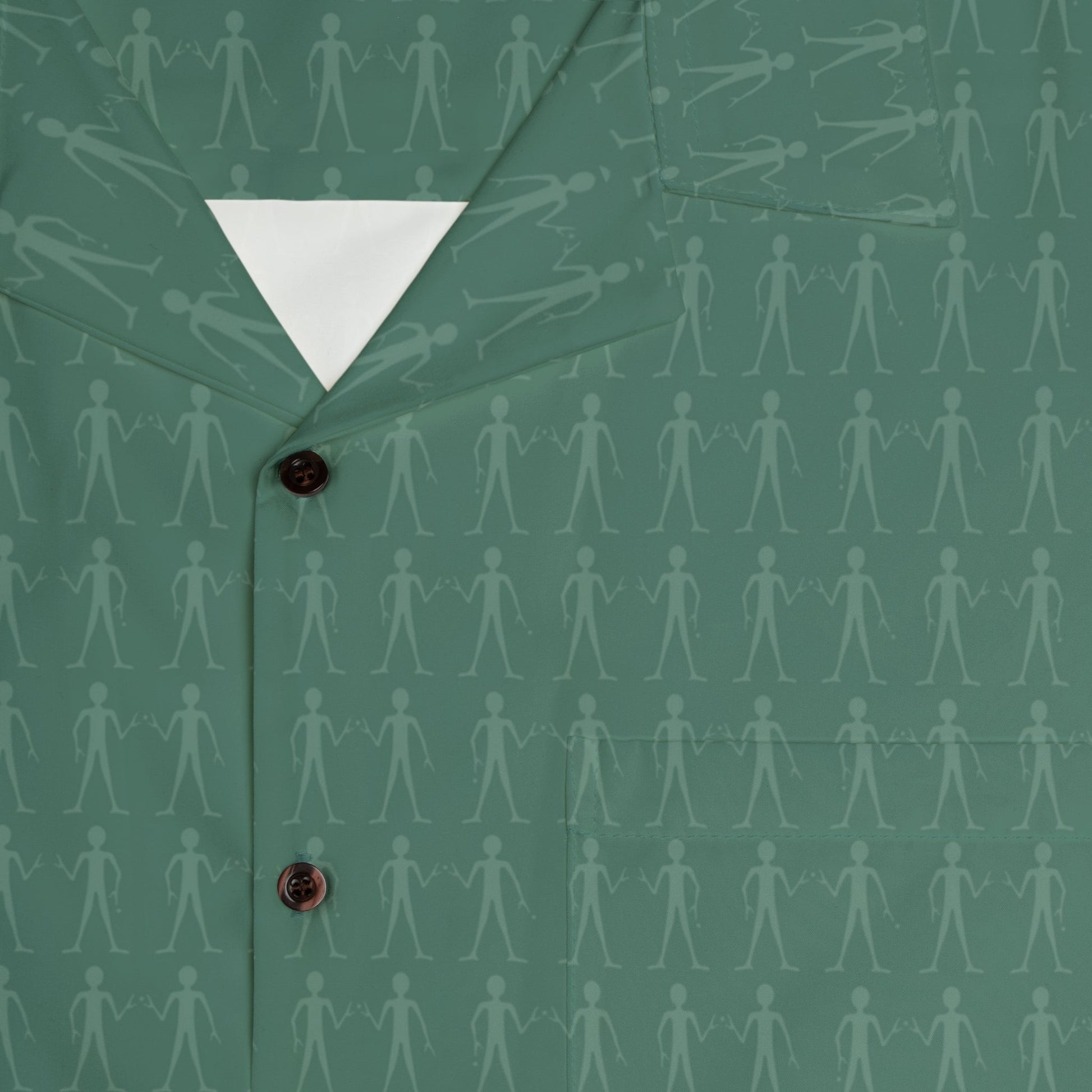 Green Tropical Pattern Hawaiian Shirt — Men's Casual Aloha Button-Up Printify bakabo.club