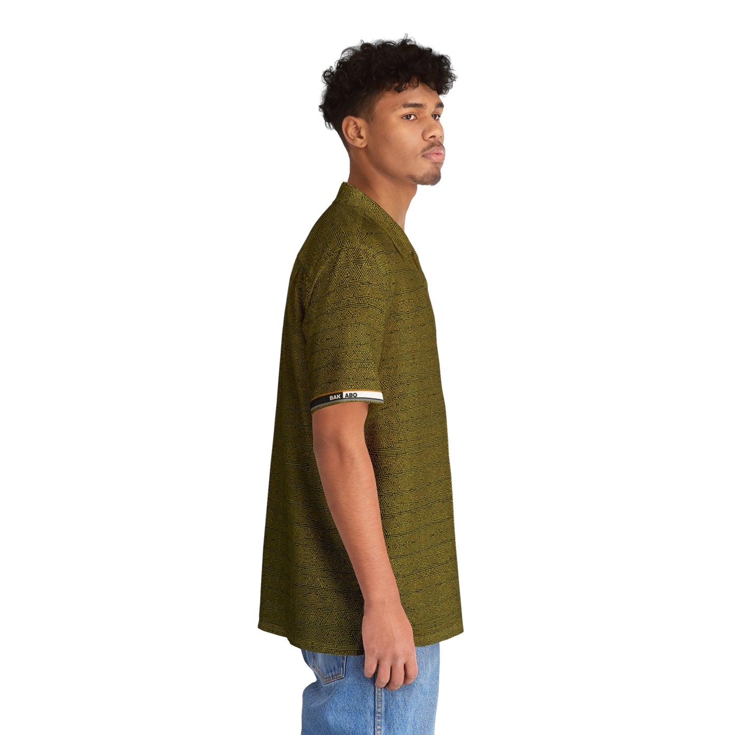 Olive Tropical Print Hawaiian Shirt — Men's Relaxed Camp-Collar Button-Up Printify bakabo.club