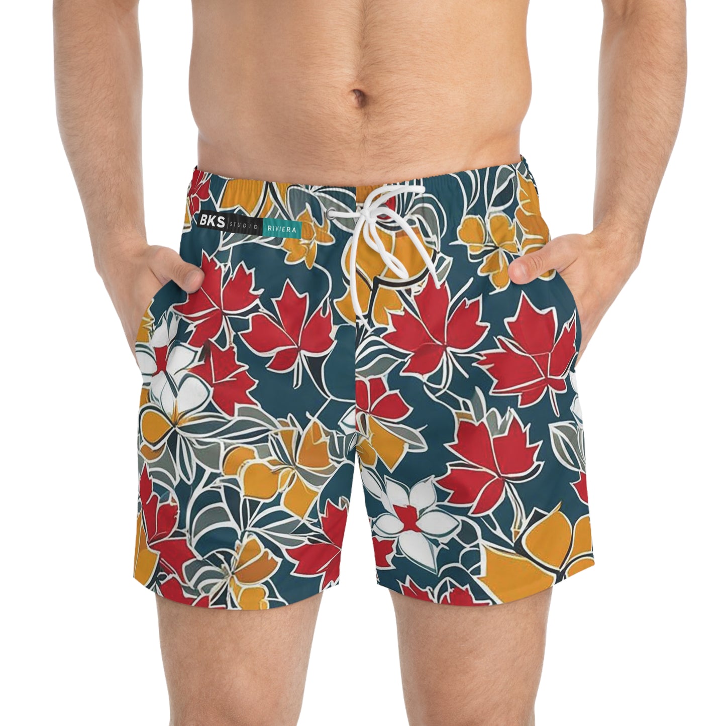 BKS Riviera Green Swirl™ Swim Trunks