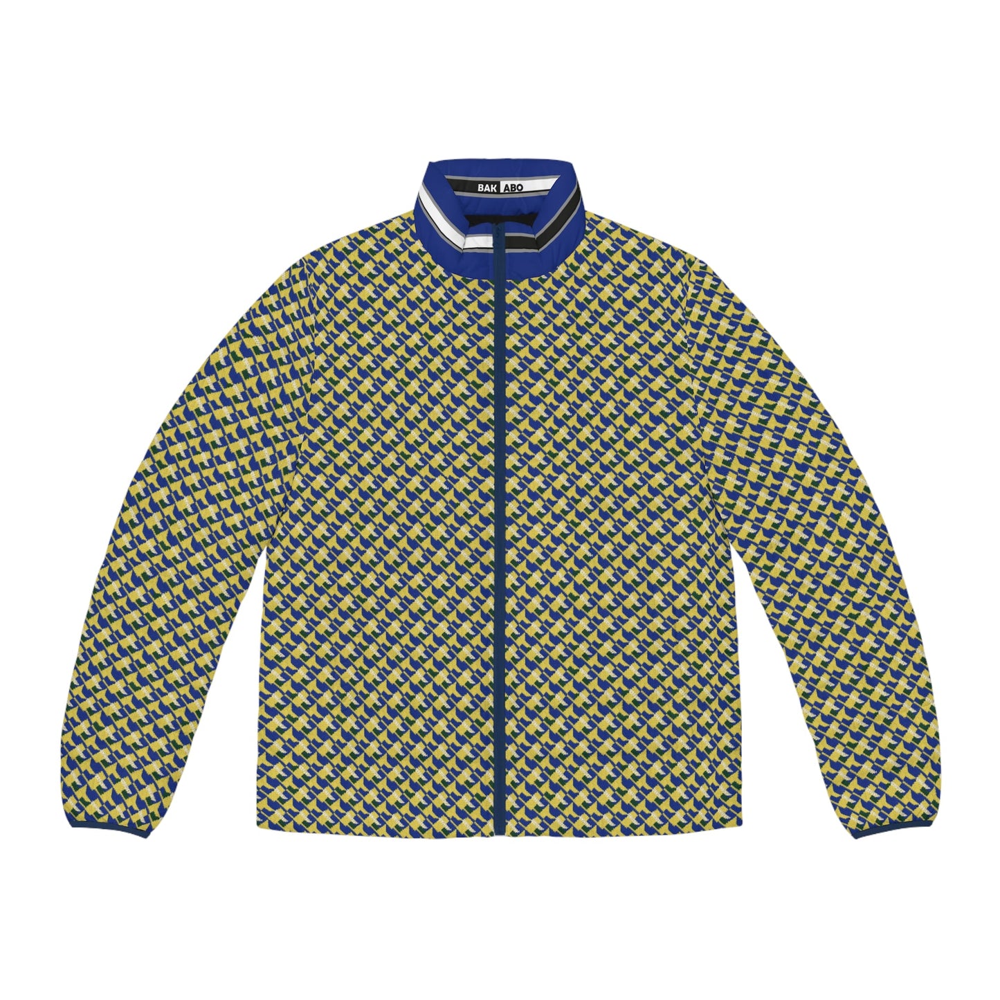 Men's Geometric Houndstooth Puffer Jacket – All-Over Print Printify bakabo.club