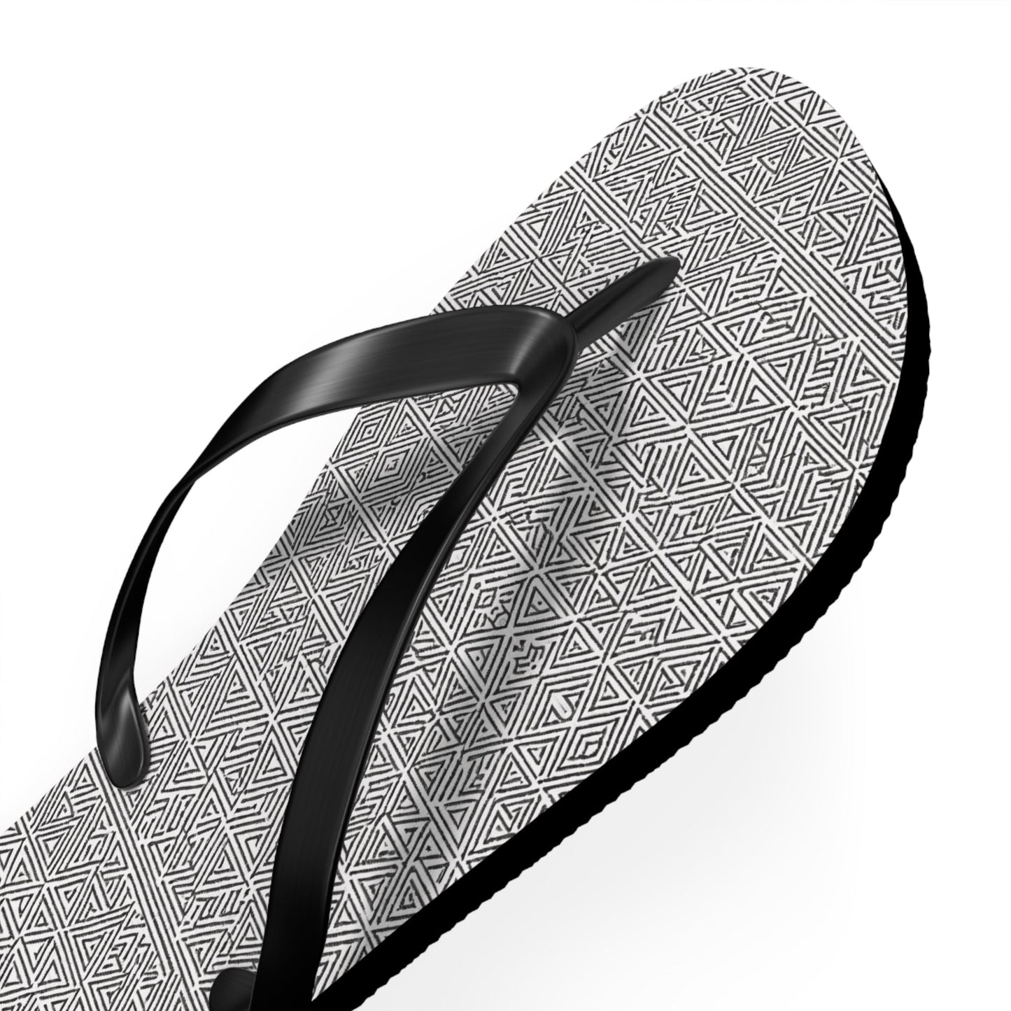 Gray Geometric Pattern Flip Flops – Minimalist Beach Sandals Printify bakabo.club