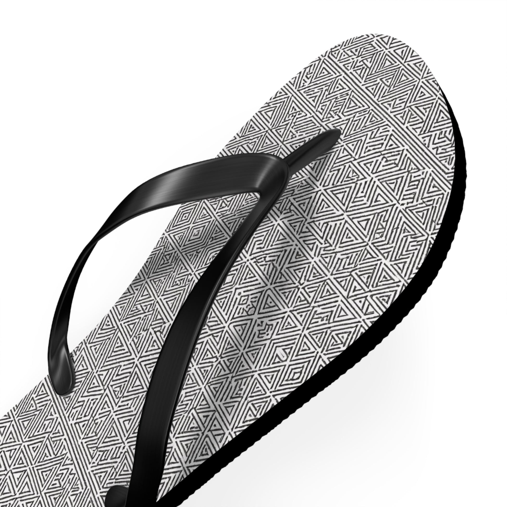 Gray Geometric Pattern Flip Flops – Minimalist Beach Sandals Printify bakabo.club