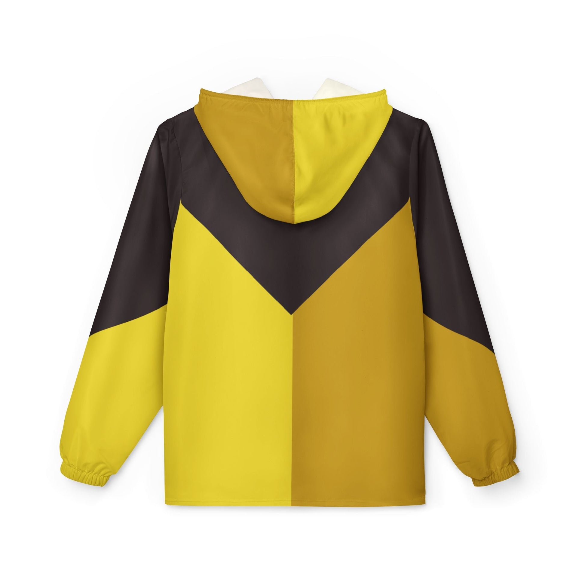 Yellow Chevron Windbreaker Jacket – Lightweight Hooded All-Over Print Printify bakabo.club