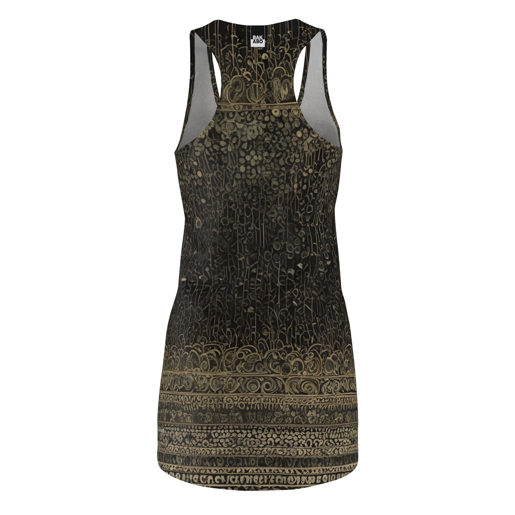 Racerback Dress – Vintage Ornate Dark Boho Pattern Printify bakabo.club