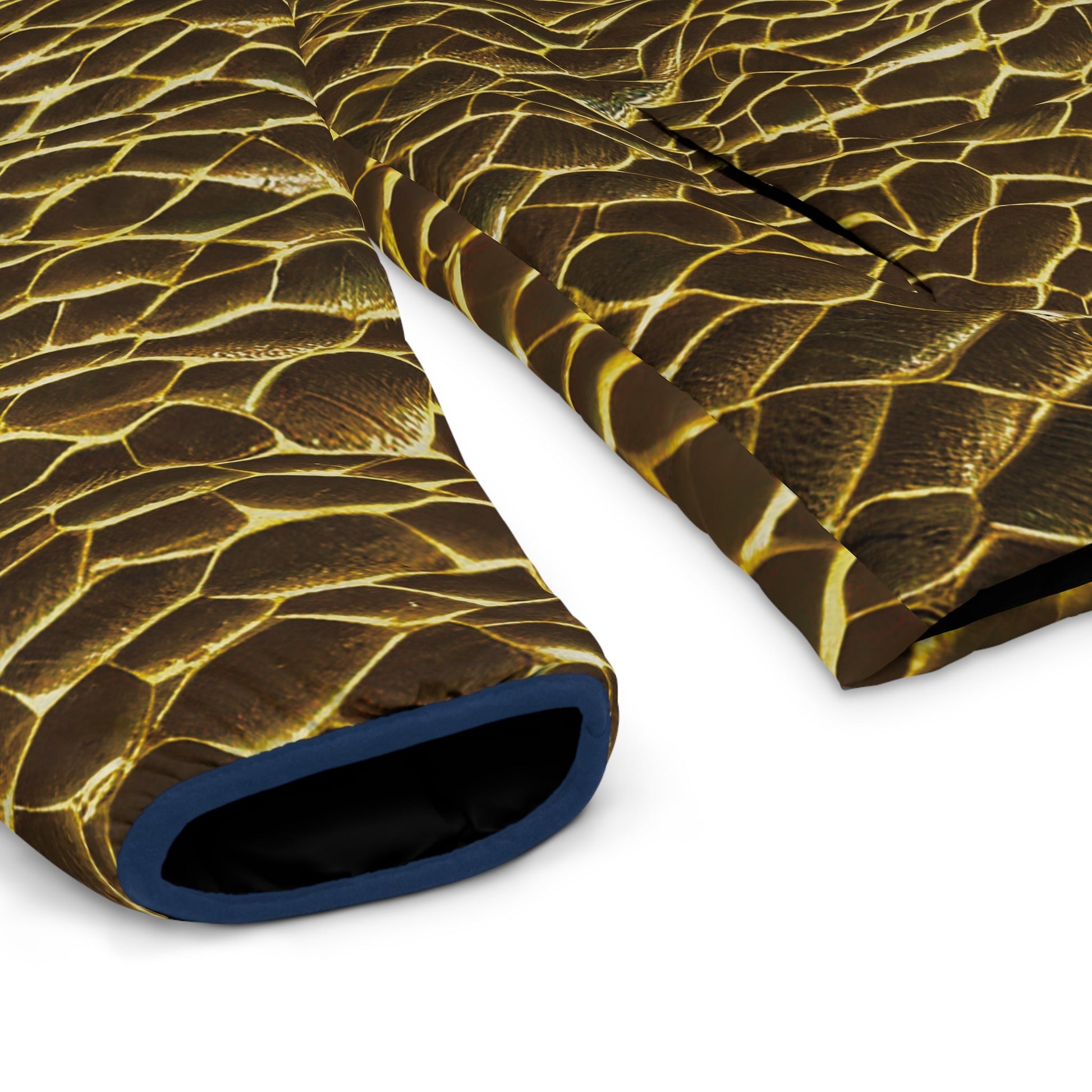 Men's Snake Scale Puffer Jacket — Gold Reptile All-Over Print Printify bakabo.club
