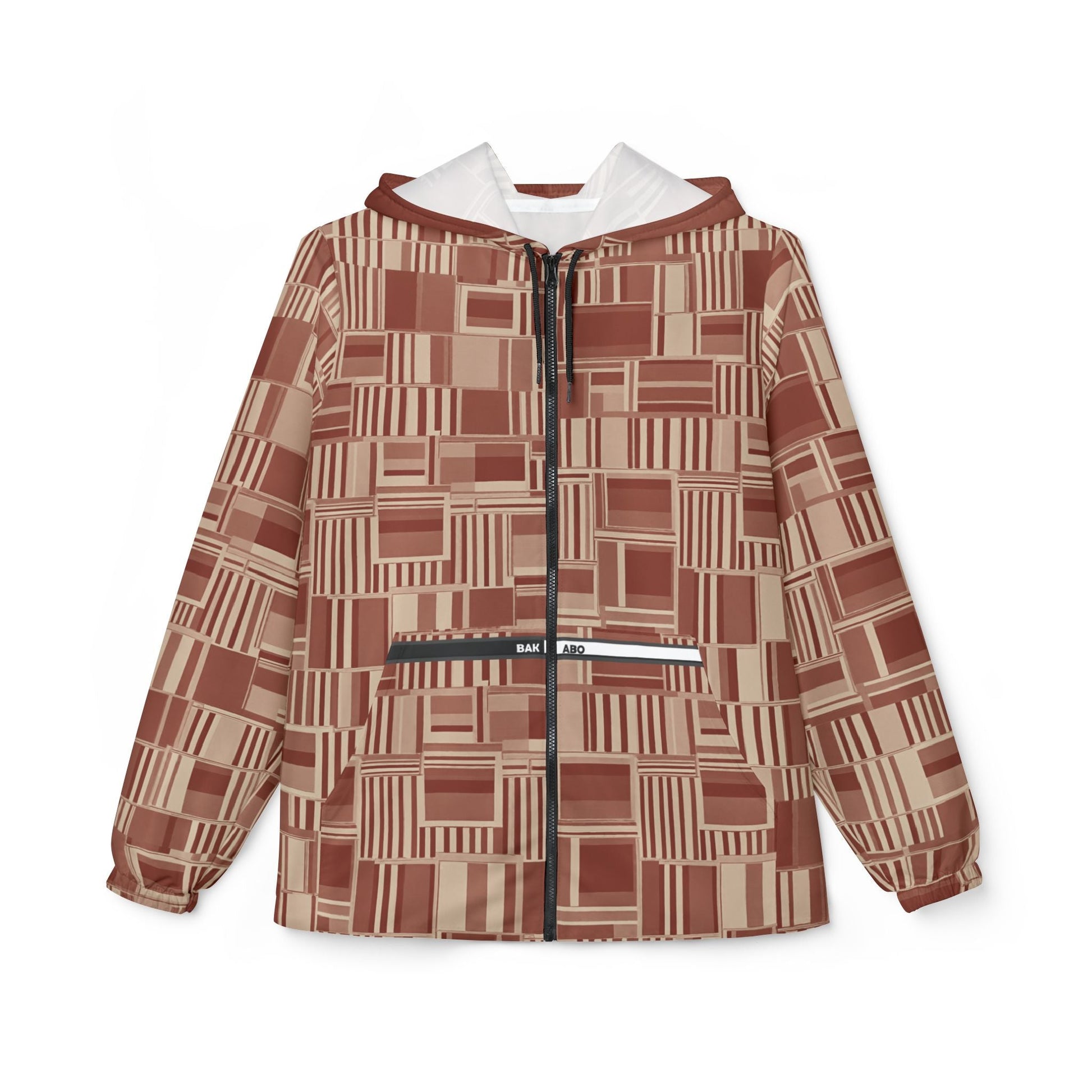 Retro Geo Pattern Windbreaker Jacket Printify bakabo.club