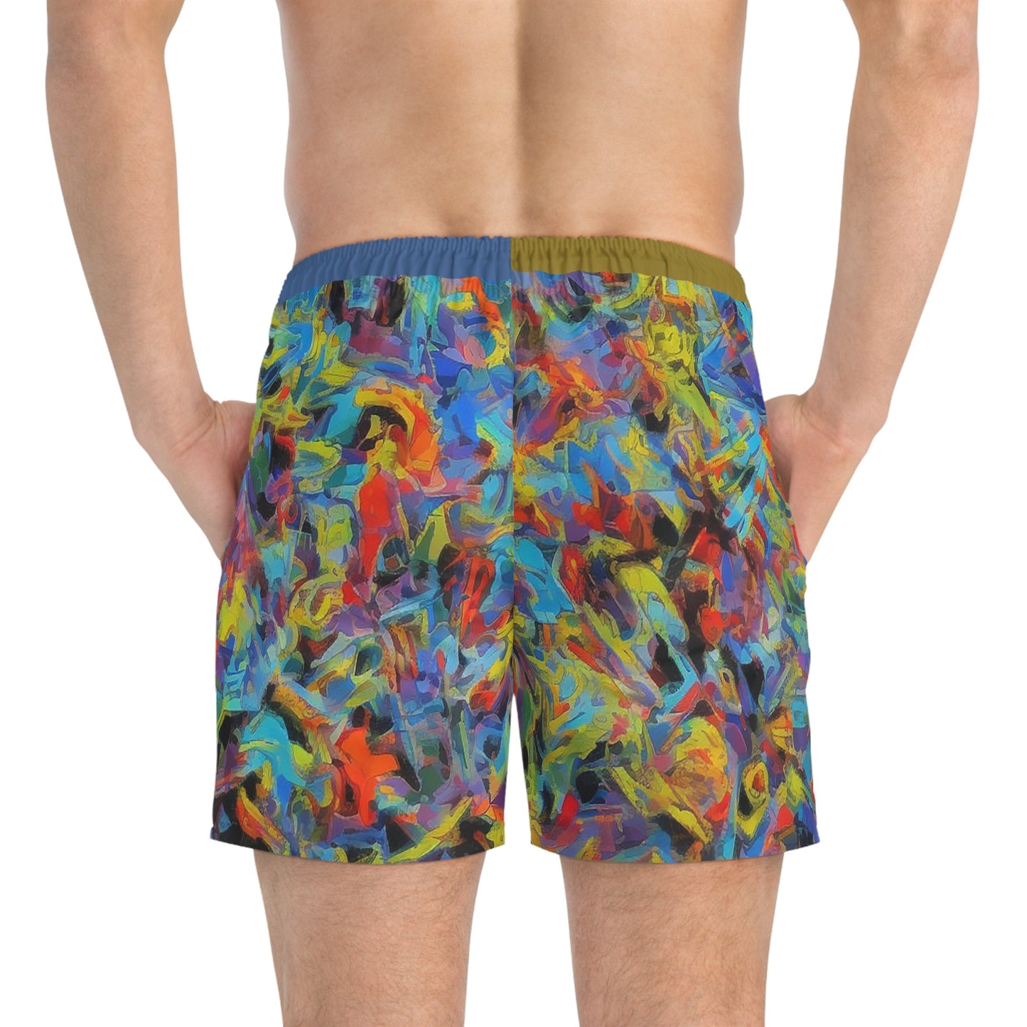 Abstract Color Splash Swim Trunks — Vibrant All-Over Print Beach Shorts Printify bakabo.club