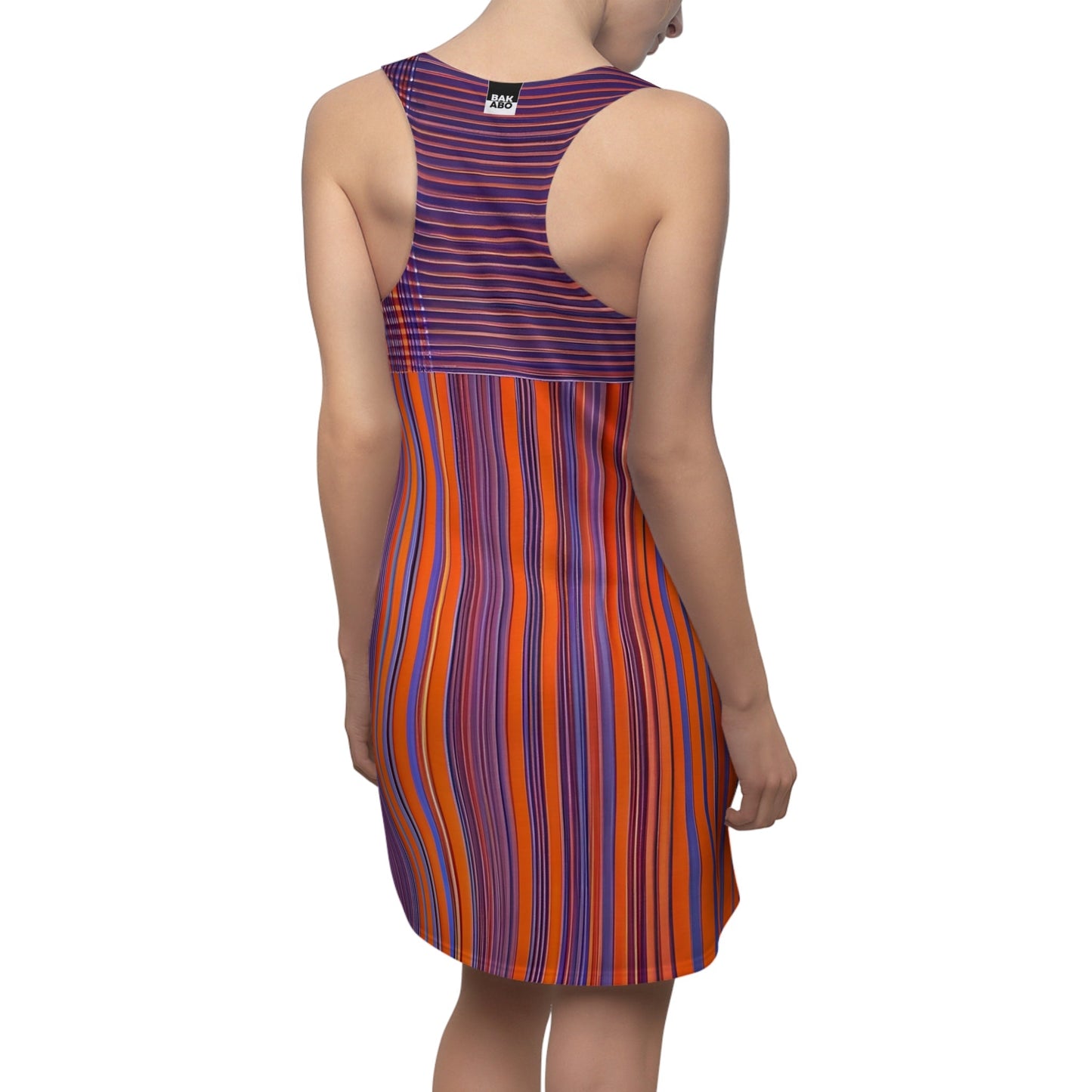 Striped Purple & Orange Racerback Dress - Vibrant Boho Summer Sundress