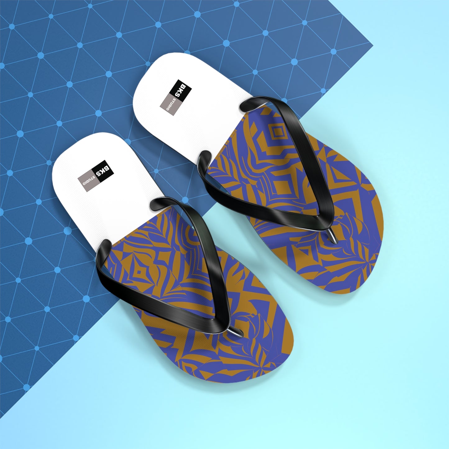 BKS Glyph Blue Gold™ Flip Flops