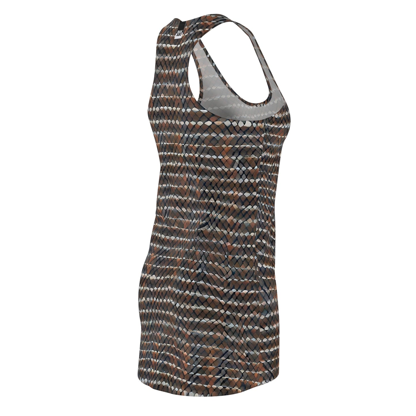 Brown Plaid Racerback Dress — Stretchy All-Over-Print Casual Shift