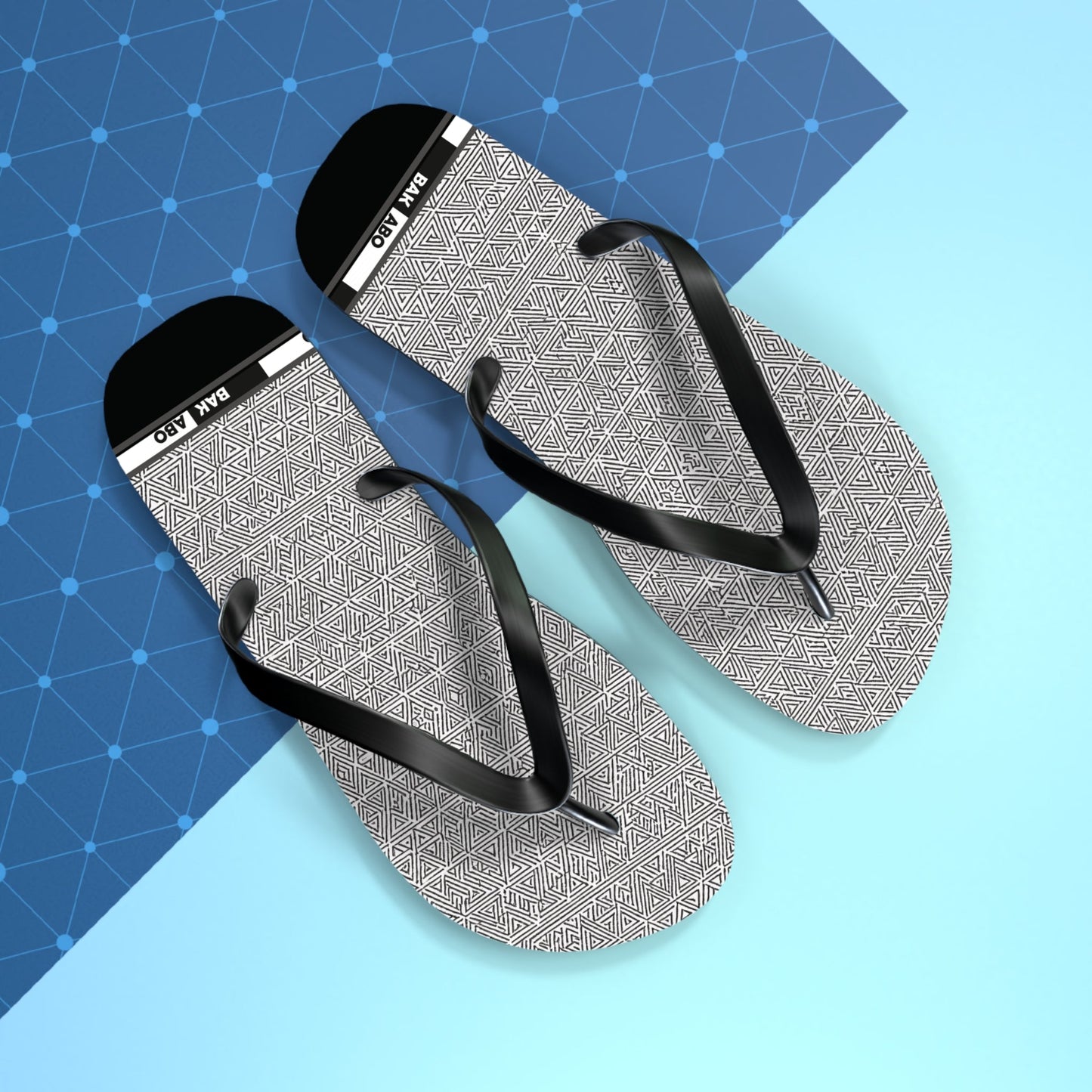Gray Geometric Pattern Flip Flops – Minimalist Beach Sandals Printify bakabo.club
