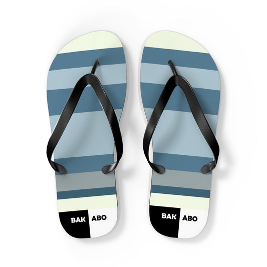 Striped Blue Flip Flops — Casual Beach Sandals with Coastal Ombre Design Printify bakabo.club
