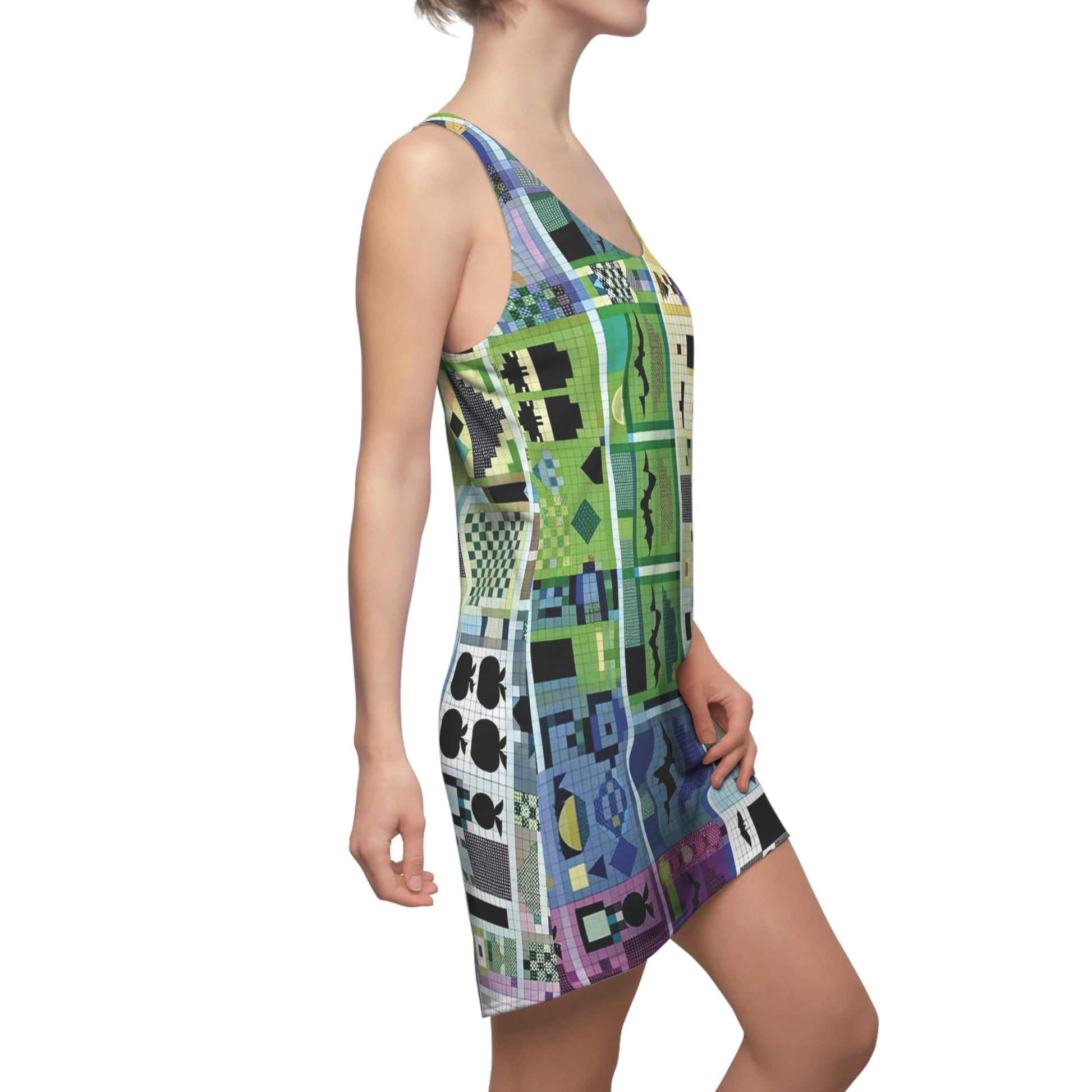 BKS Token Grid™ Racerback Dress Printify bakabo.club