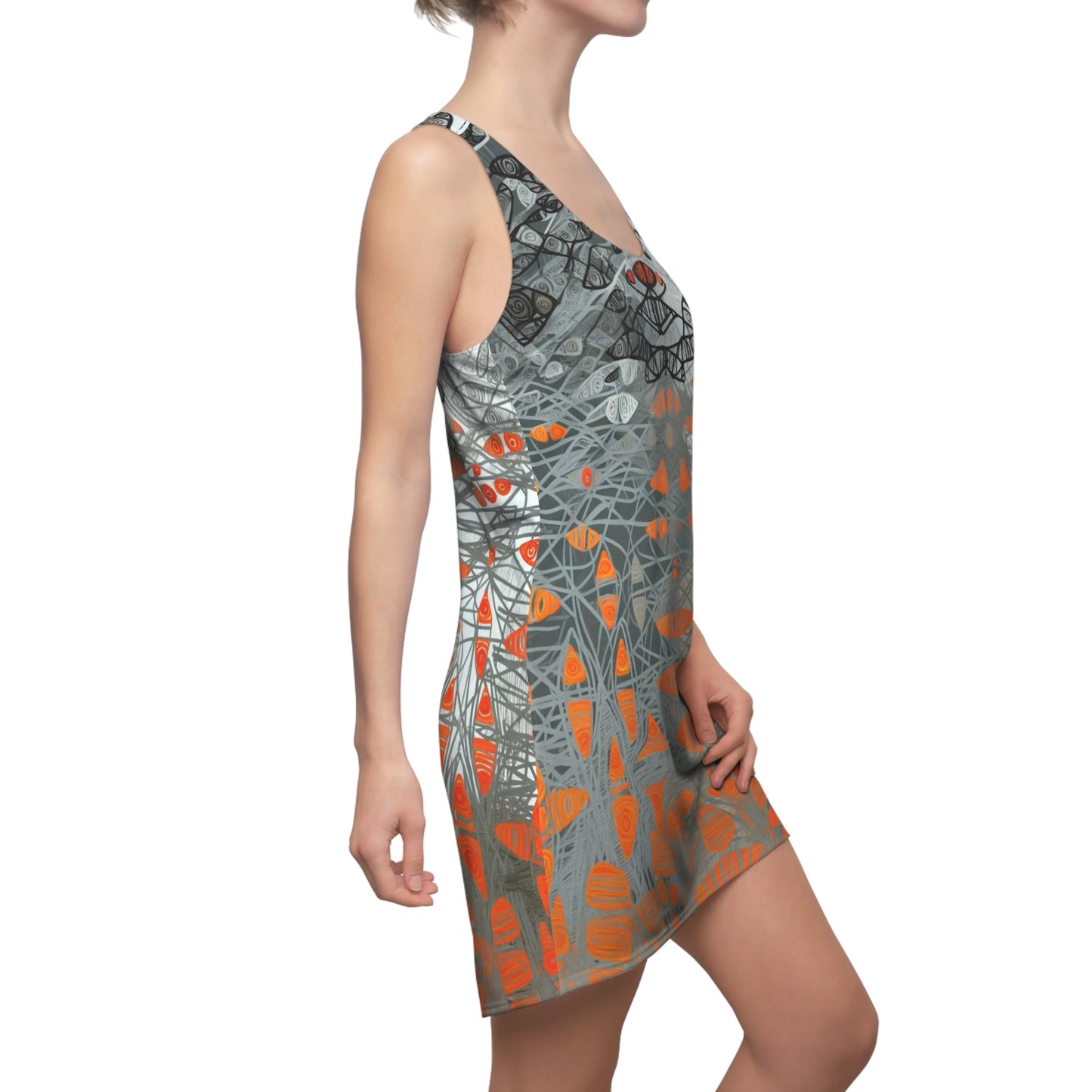 BKS Glyph Swarm™ Racerback Dress Printify bakabo.club