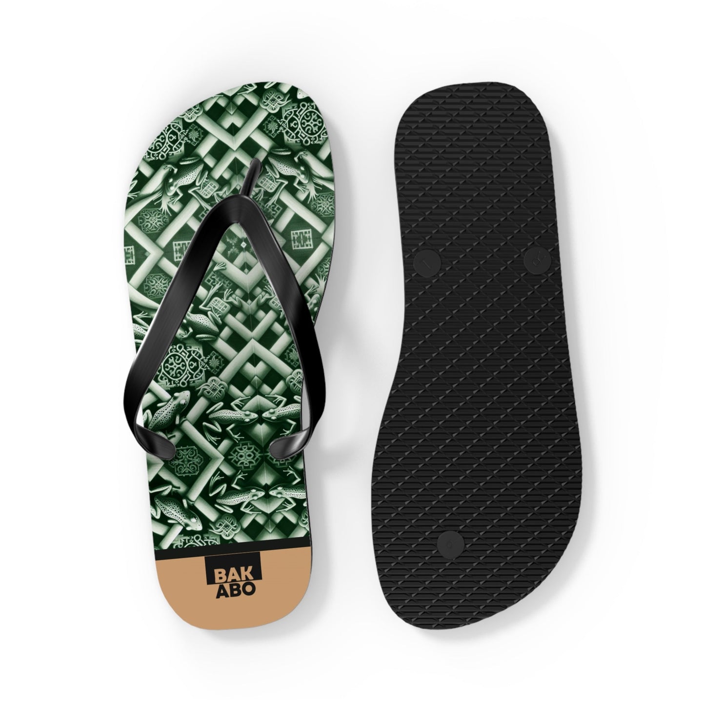 Green Celtic Pattern Flip Flops — St. Patrick’s Day Beach Sandals Printify bakabo.club