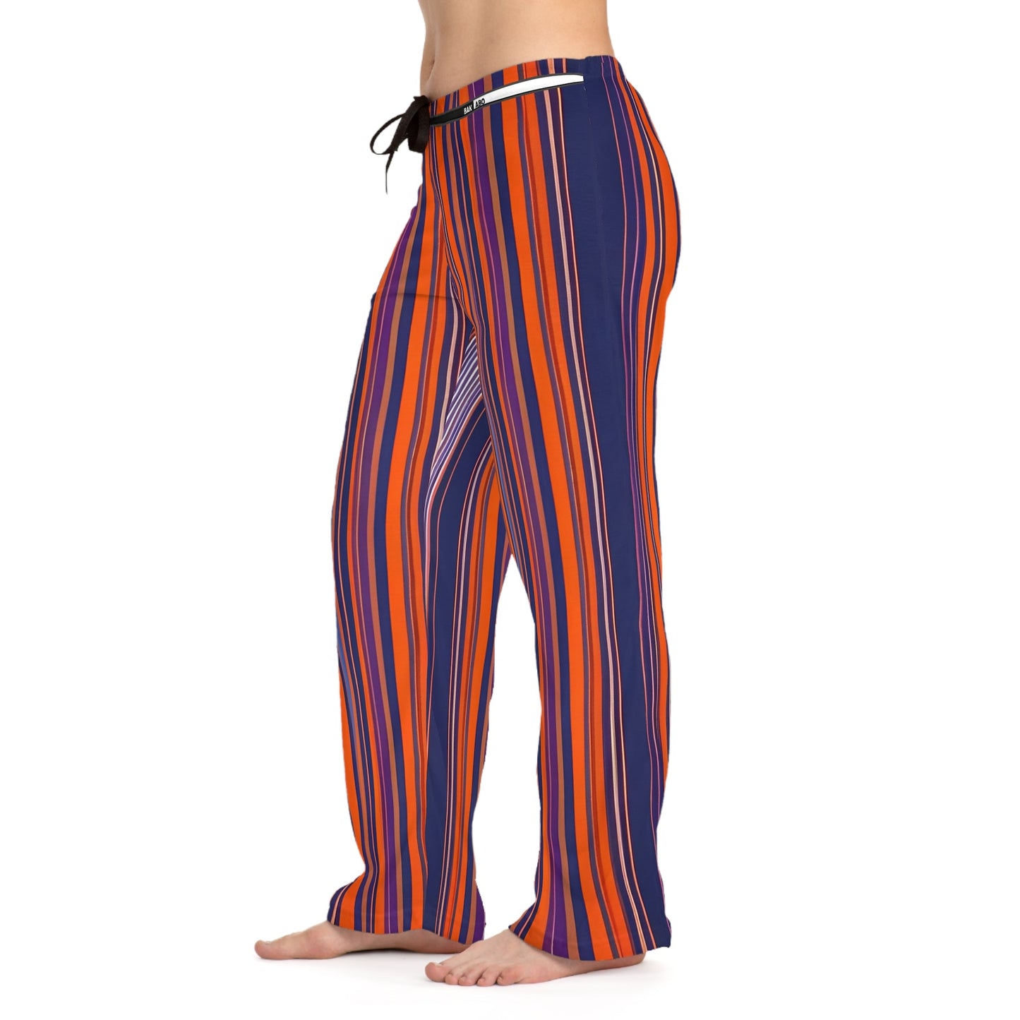 Striped Cozy Pajama Pants — Women's Wide-Leg Lounge Sleepwear Printify bakabo.club