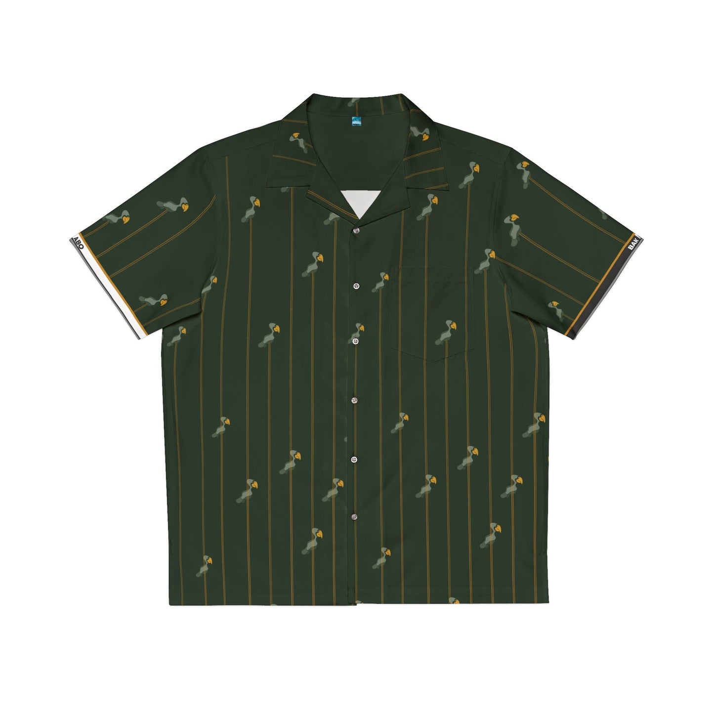 Men's Hawaiian Shirt — Dark Plum Stripe with Small Palm Pattern Printify bakabo.club