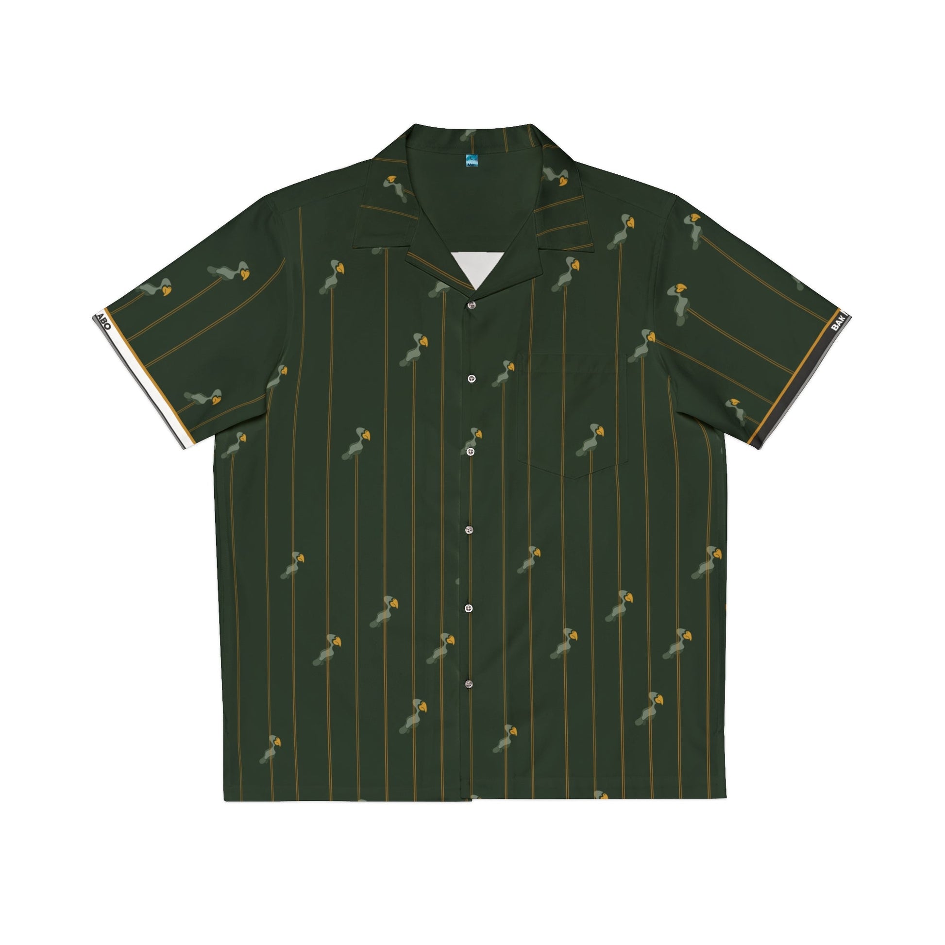 Men's Hawaiian Shirt — Dark Plum Stripe with Small Palm Pattern Printify bakabo.club