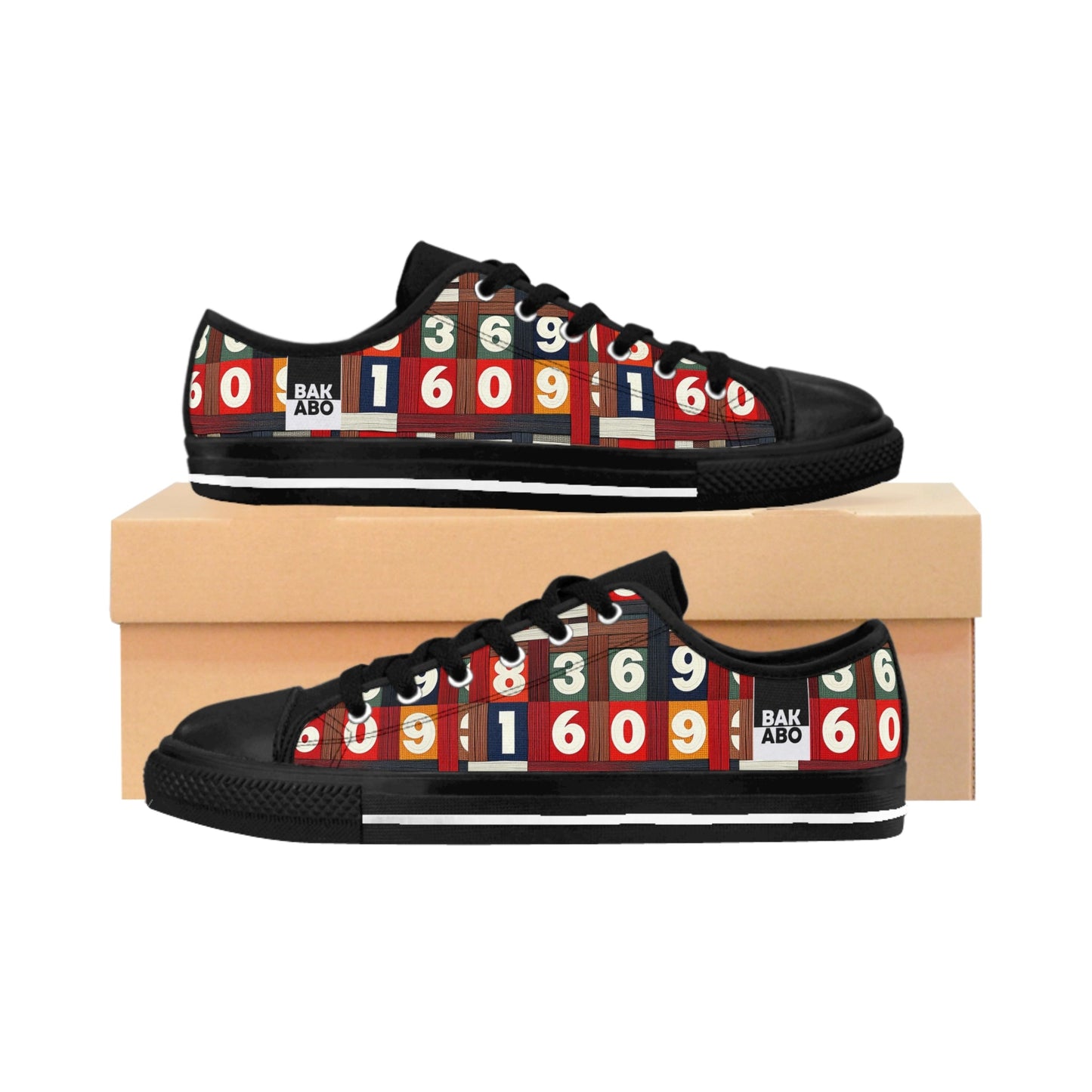 Retro Scoreboard Men’s Sneakers — Vintage Game Numbers Print Printify bakabo.club