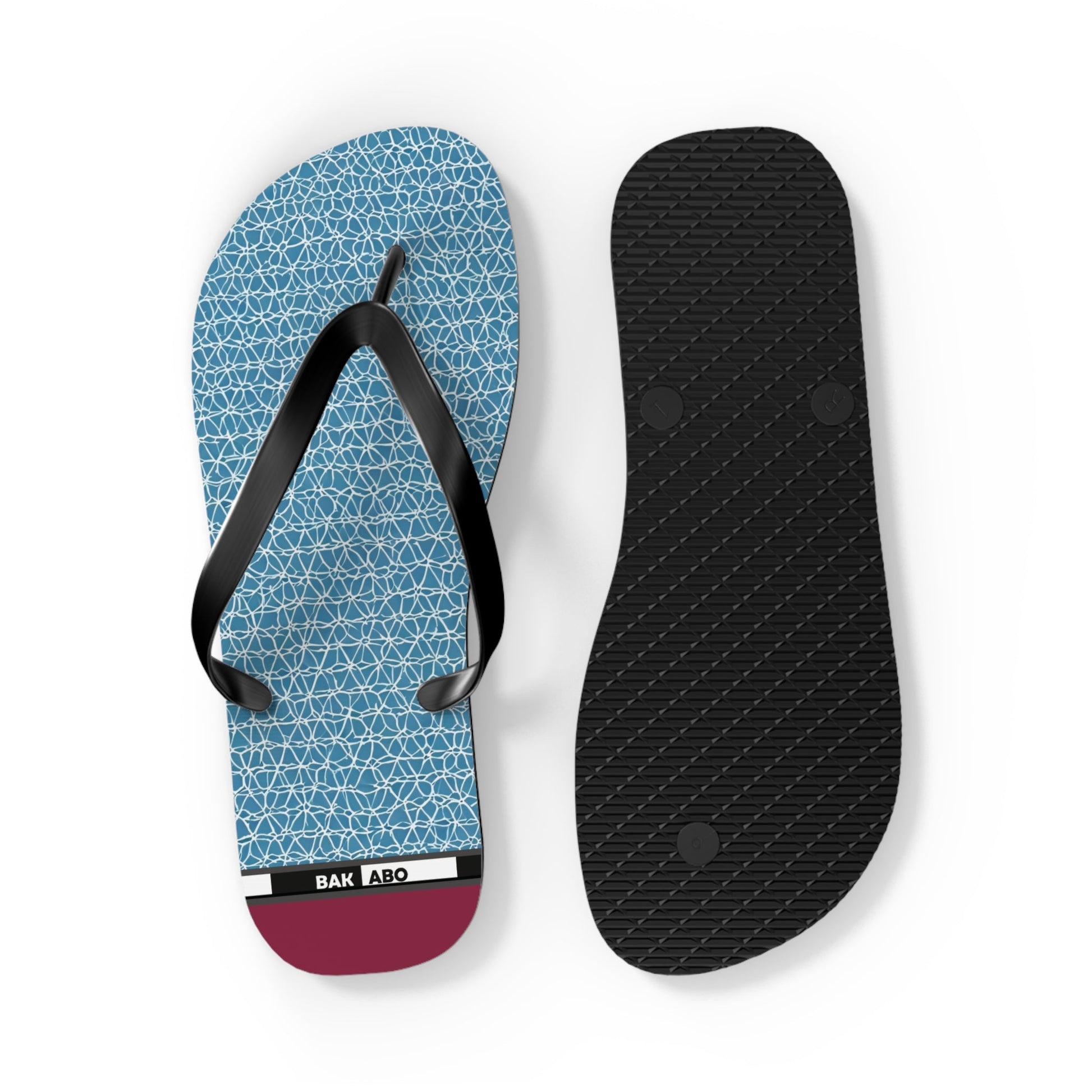 Blue Geometric Flip Flops – Lightweight Summer Beach Sandals Printify bakabo.club