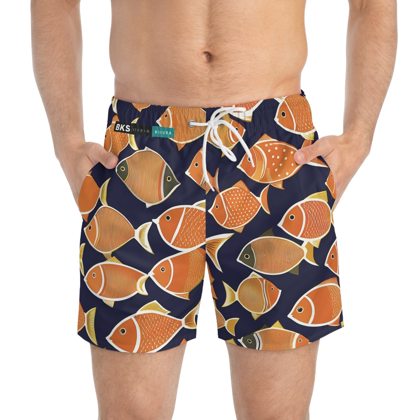 BKS Riviera Orange Fish™ Swim Trunks