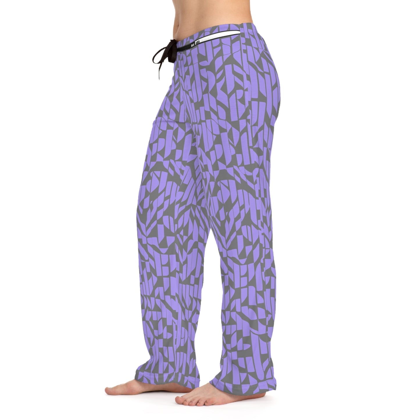 Purple Geometric Lounge Pajama Pants — Women's Cozy Sleepwear Printify bakabo.club