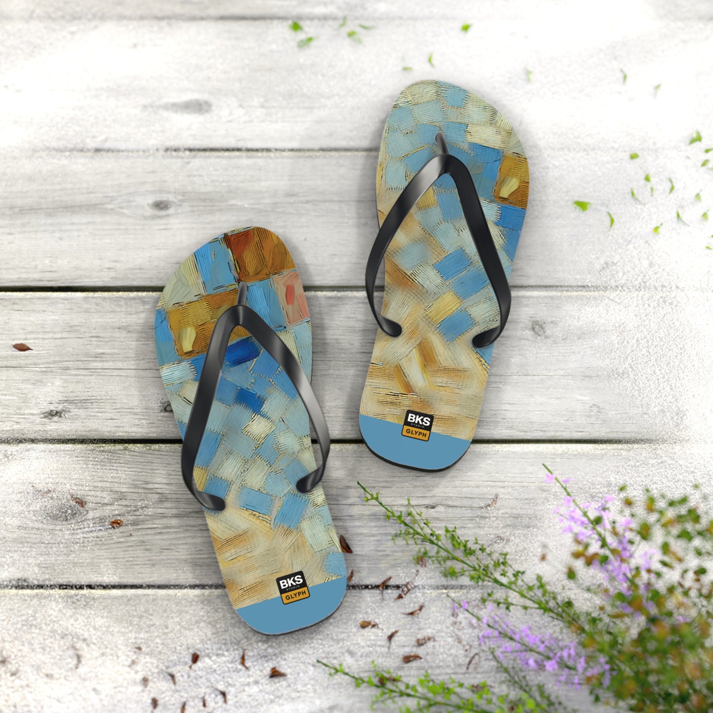 BKS Glyph Mosaic Tile™ Flip Flops