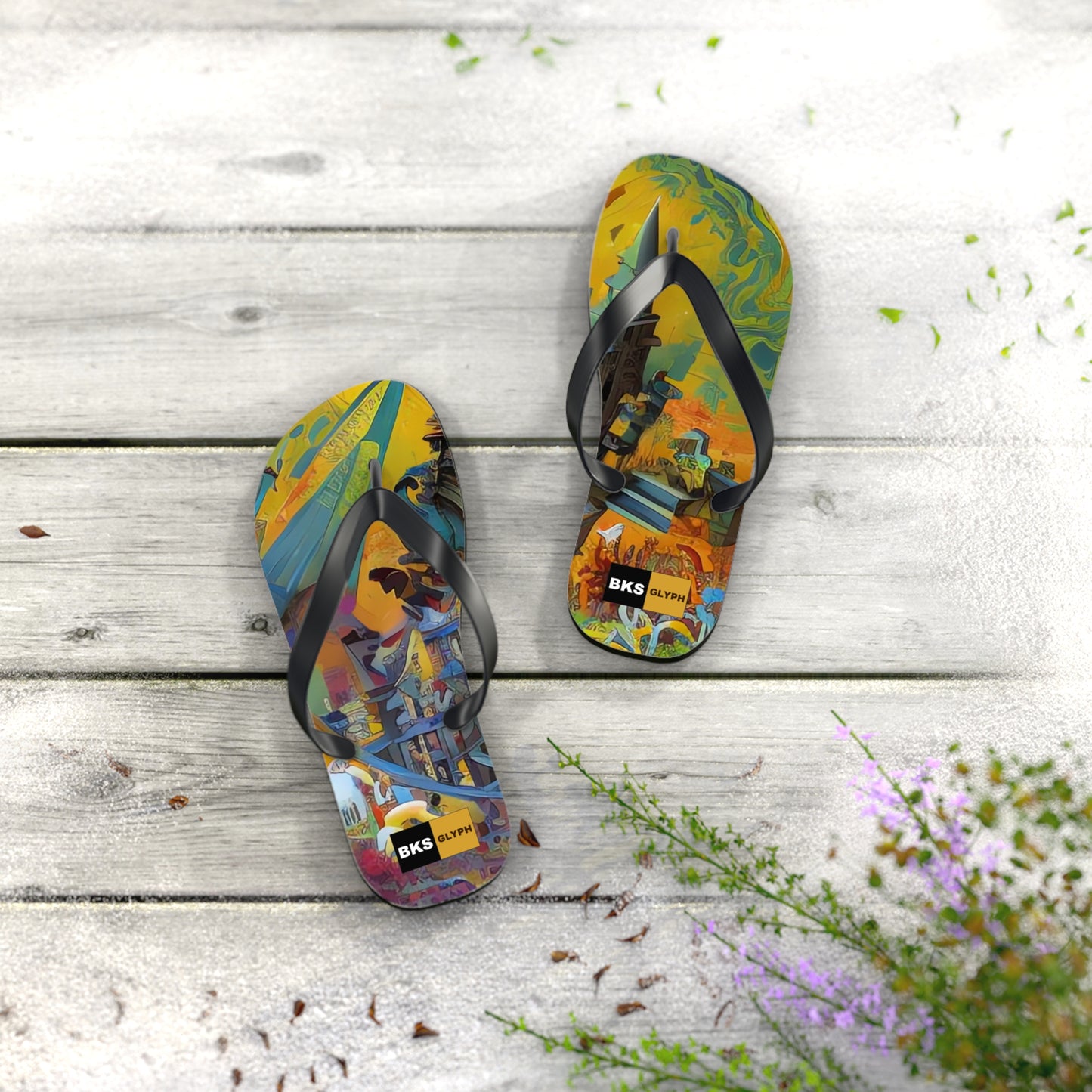 BKS Glyph Castle™ Flip Flops