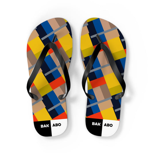 Abstract Colorblock Flip Flops – Geometric Summer Sandals Printify bakabo.club