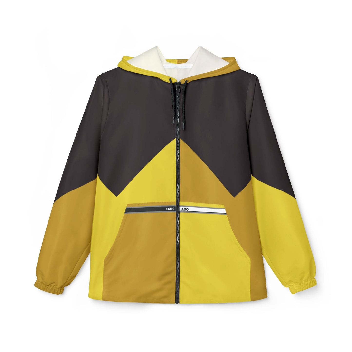 Yellow Chevron Windbreaker Jacket – Lightweight Hooded All-Over Print Printify bakabo.club