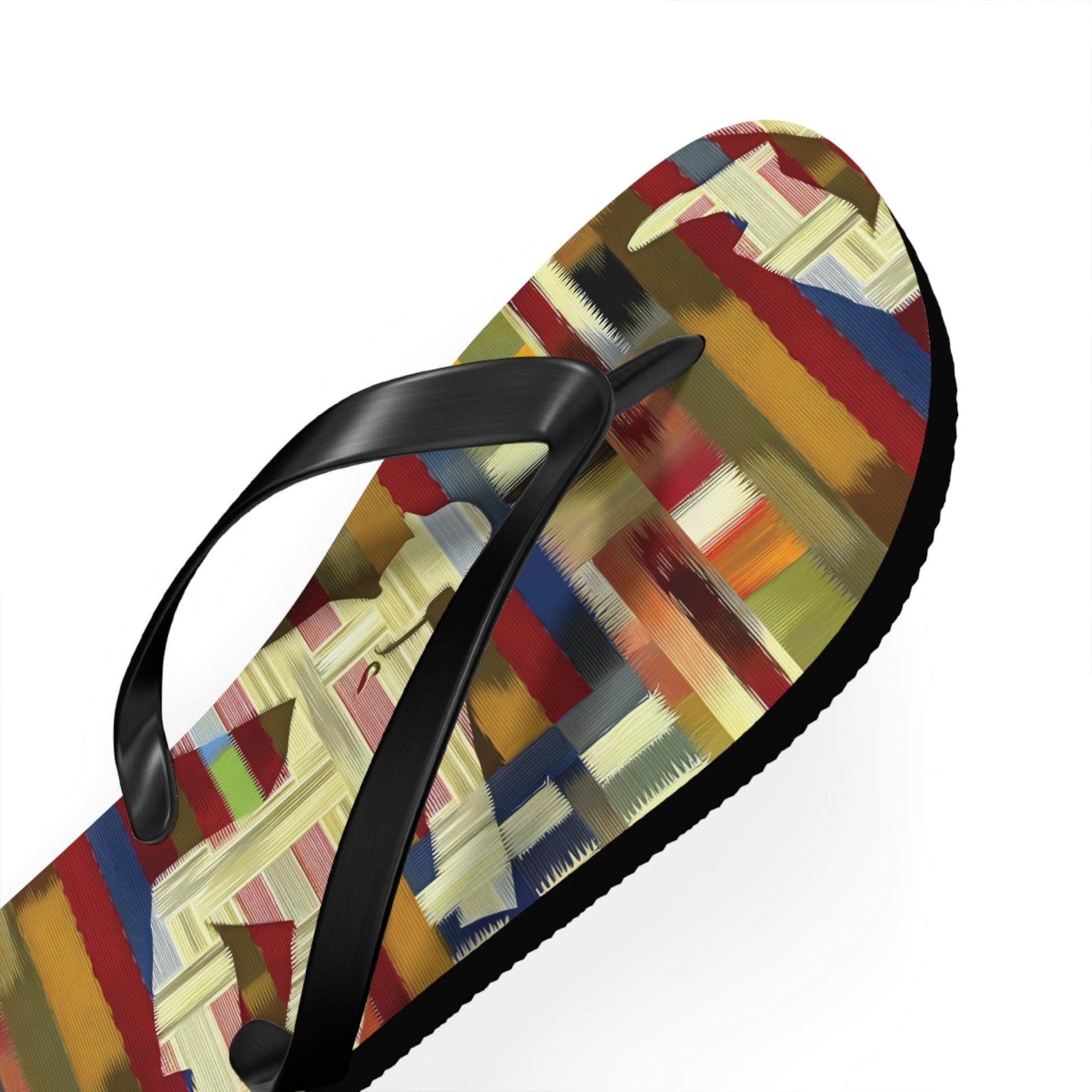 Abstract Colorblock Flip Flops – Bold Geo Beach Sandals Printify bakabo.club