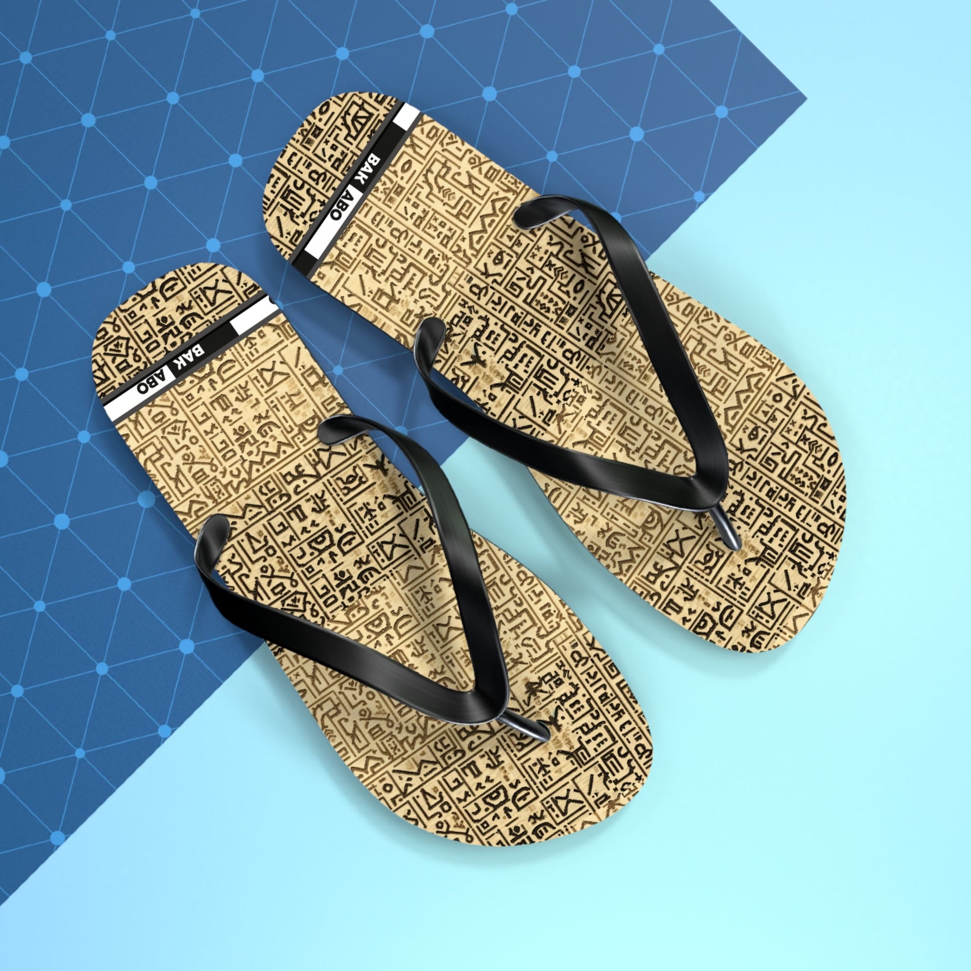 Flip Flops - Vintage Aztec Pattern Beach Sandals Printify bakabo.club