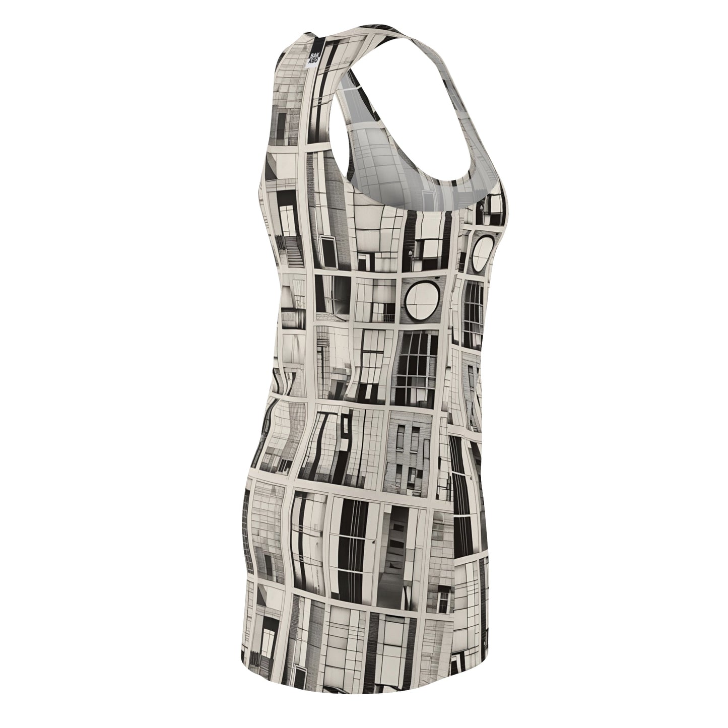 Architectural Grid Racerback Dress – Monochrome Window Pattern Printify bakabo.club
