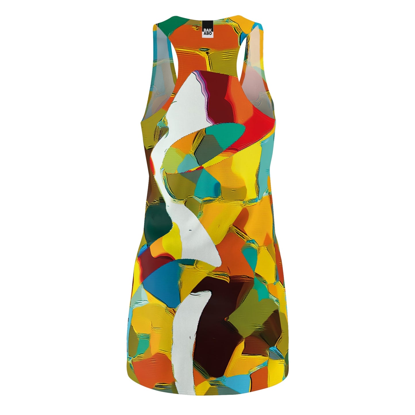 Abstract Color Splash Racerback Dress - Vibrant All-Over Print Printify bakabo.club