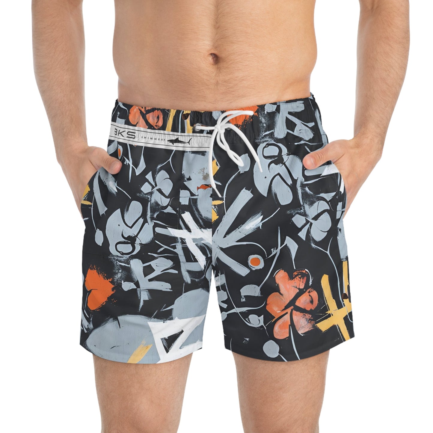 Graffiti Heart Swim Trunks — Abstract Street Art AOP Boardshorts Printify bakabo.club