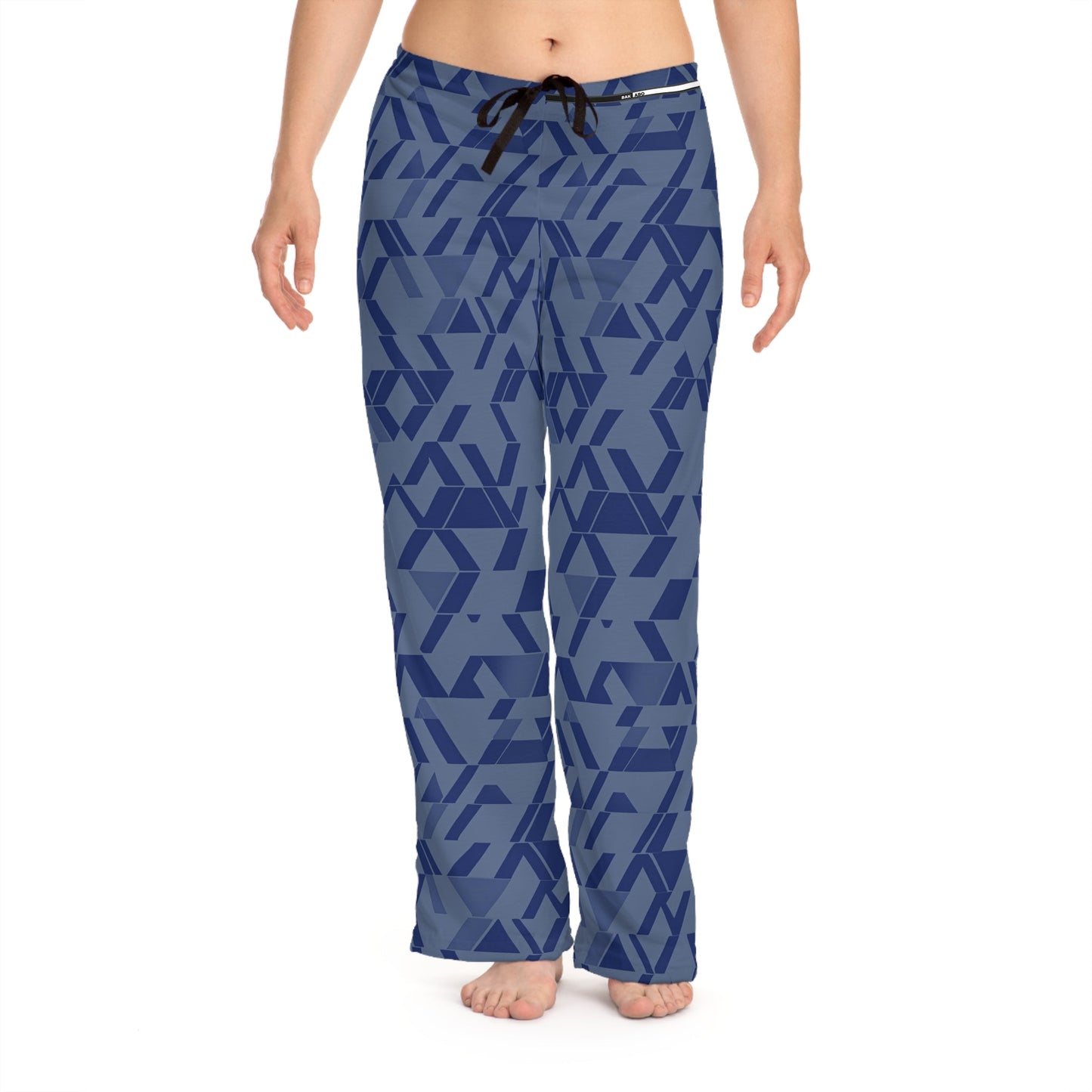 Geometric Navy Blue Women's Pajama Pants — Relaxed Lounge Sleepwear Printify bakabo.club