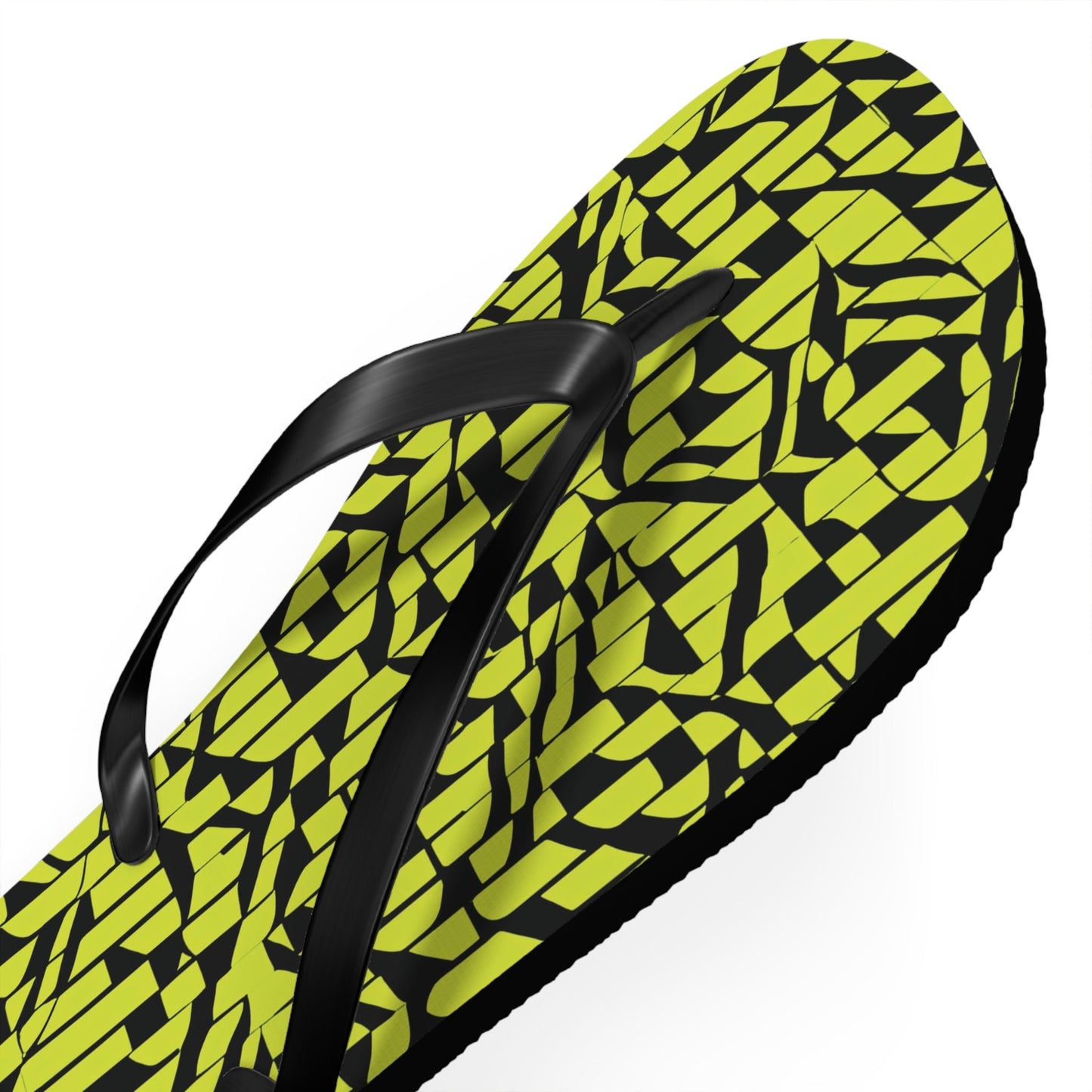 Flip Flops — Neon Geometric Pattern Beach Sandals Printify bakabo.club