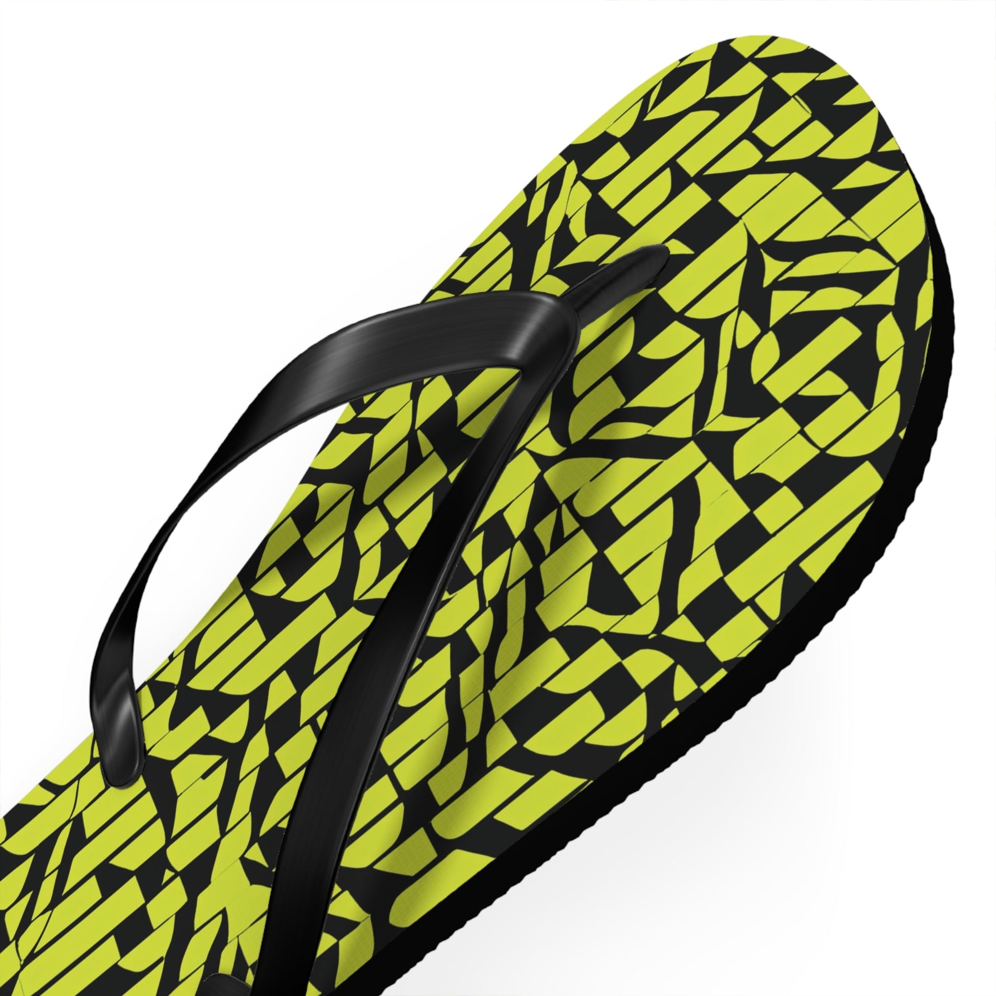 Flip Flops — Neon Geometric Pattern Beach Sandals Printify bakabo.club