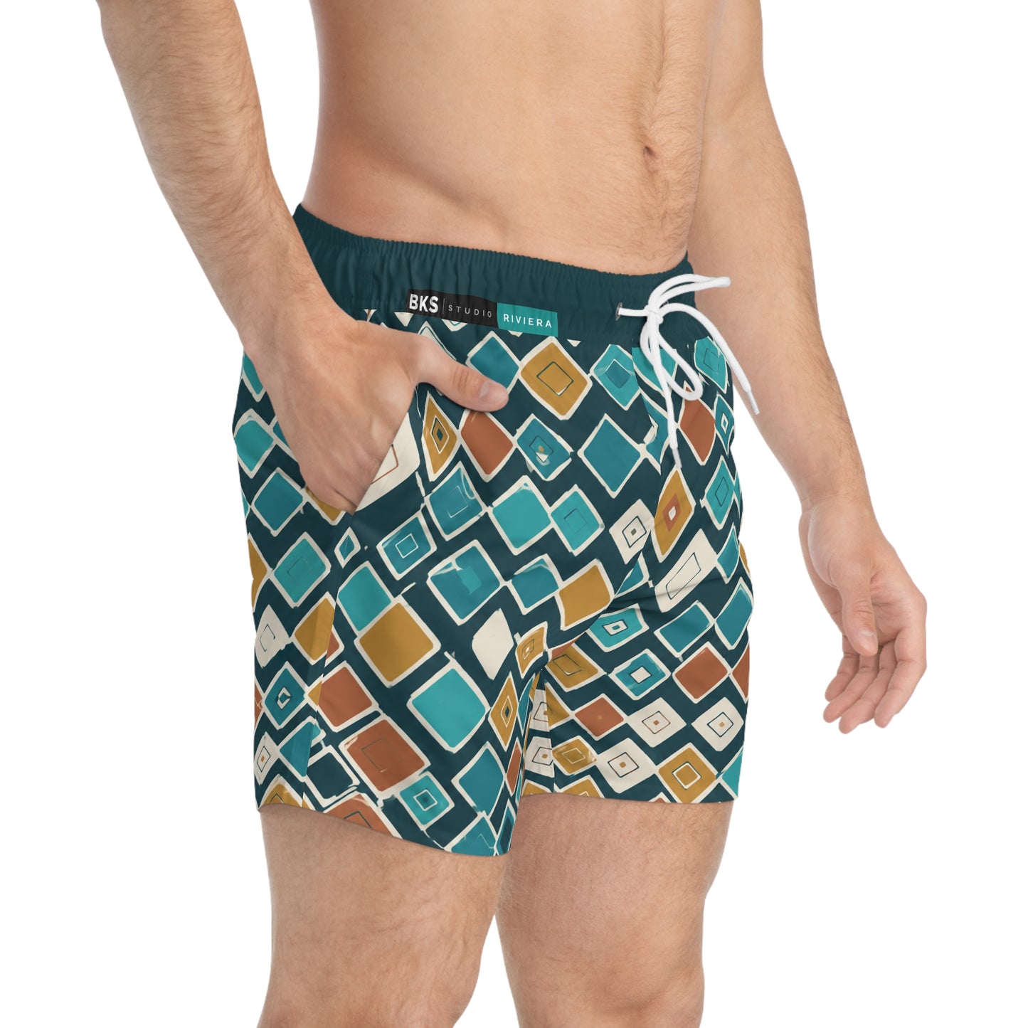 BKS Riviera Checkerboard Distressed™ Swim Trunks