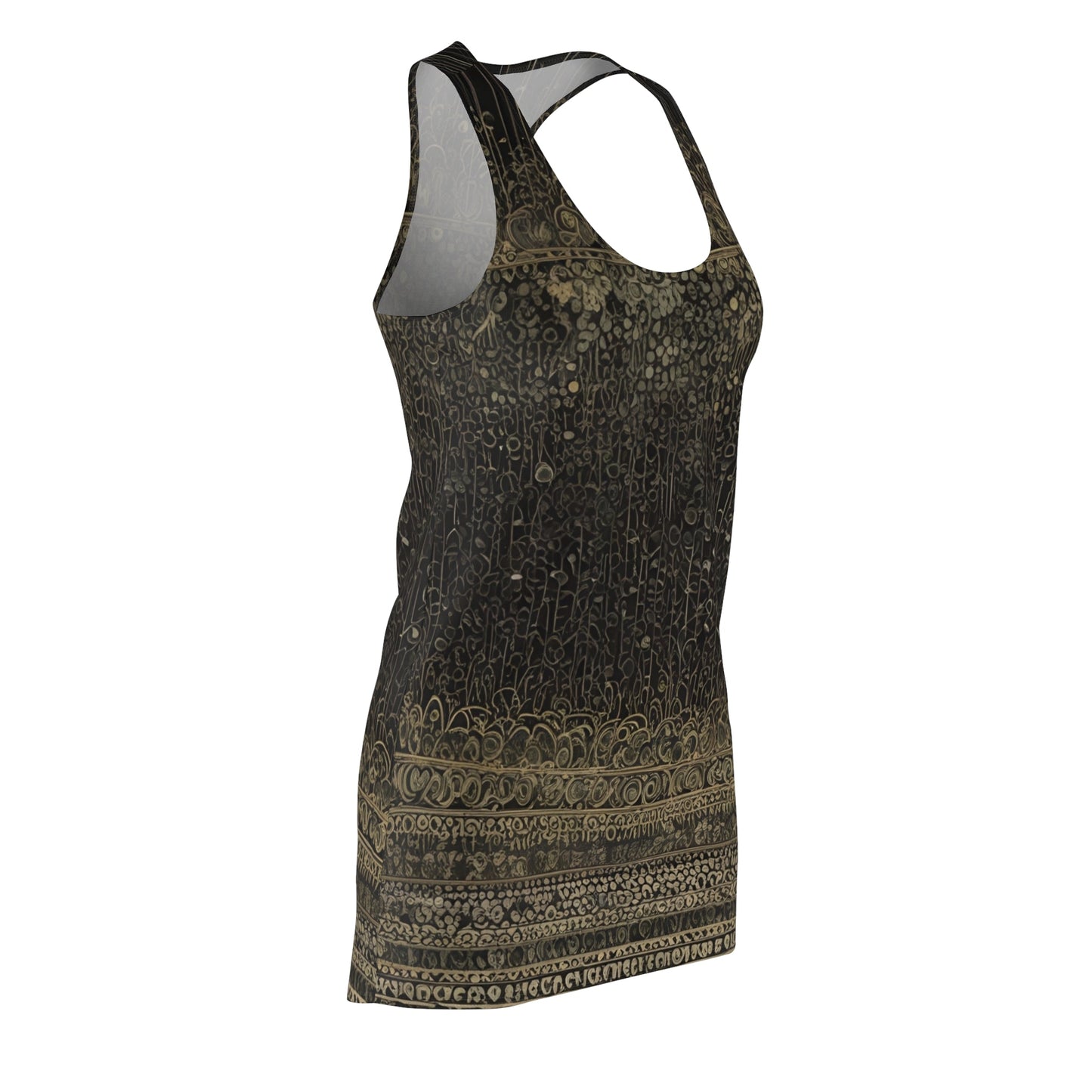 Racerback Dress – Vintage Ornate Dark Boho Pattern Printify bakabo.club