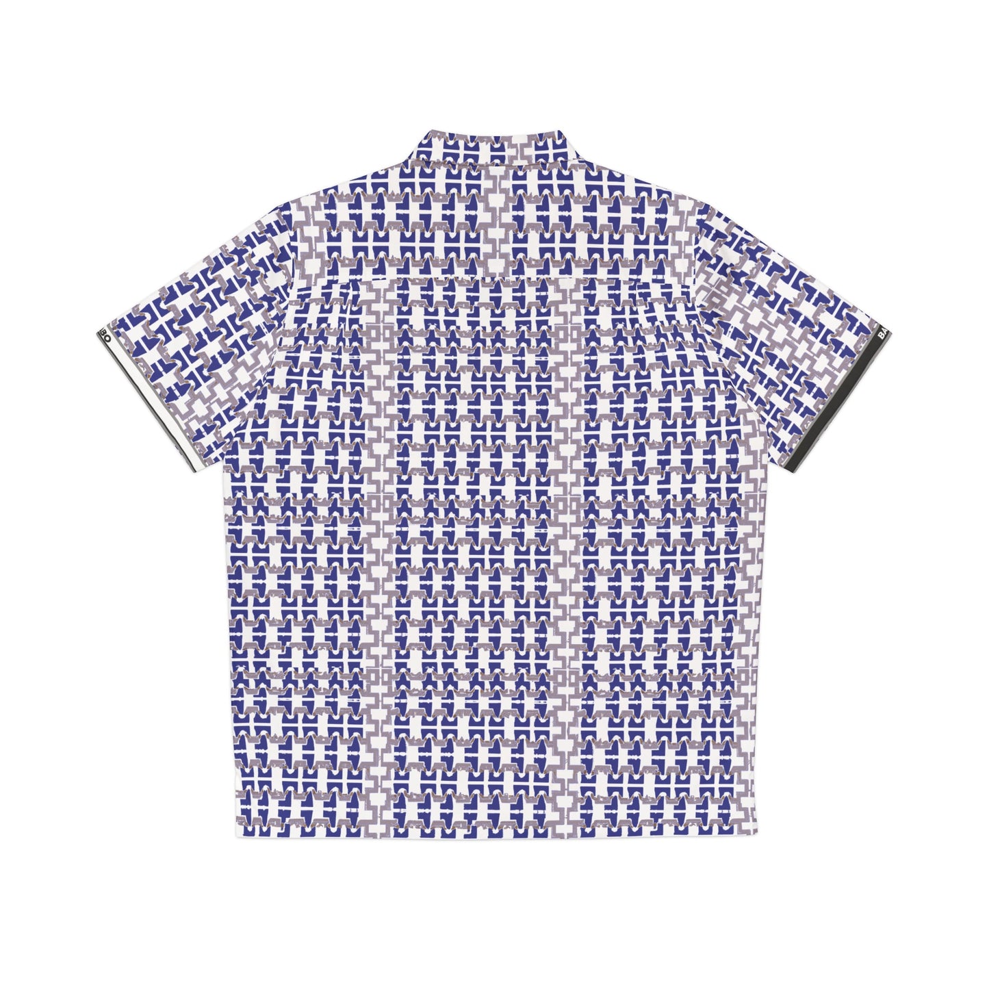 Blue Geometric Pattern Hawaiian Shirt — Men's Relaxed Aloha Shirt Printify bakabo.club