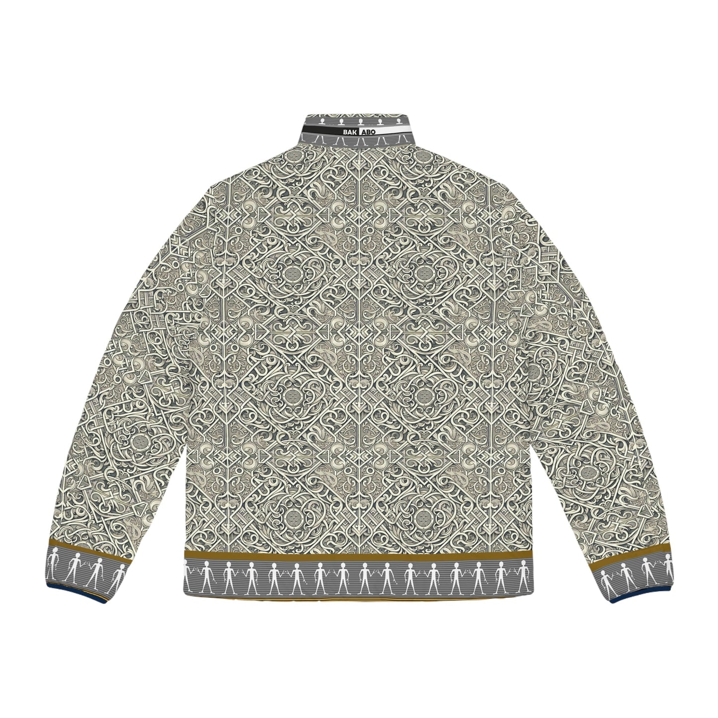 Patterned Men’s Puffer Jacket — Intricate Geometric AOP Design