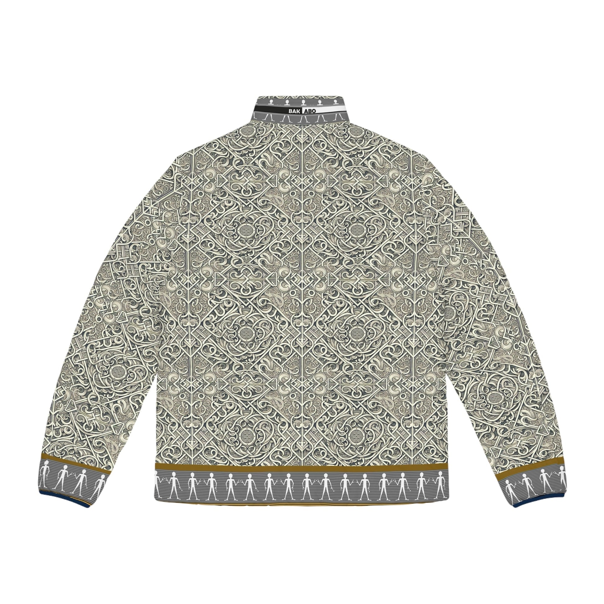 Patterned Men’s Puffer Jacket — Intricate Geometric AOP Design