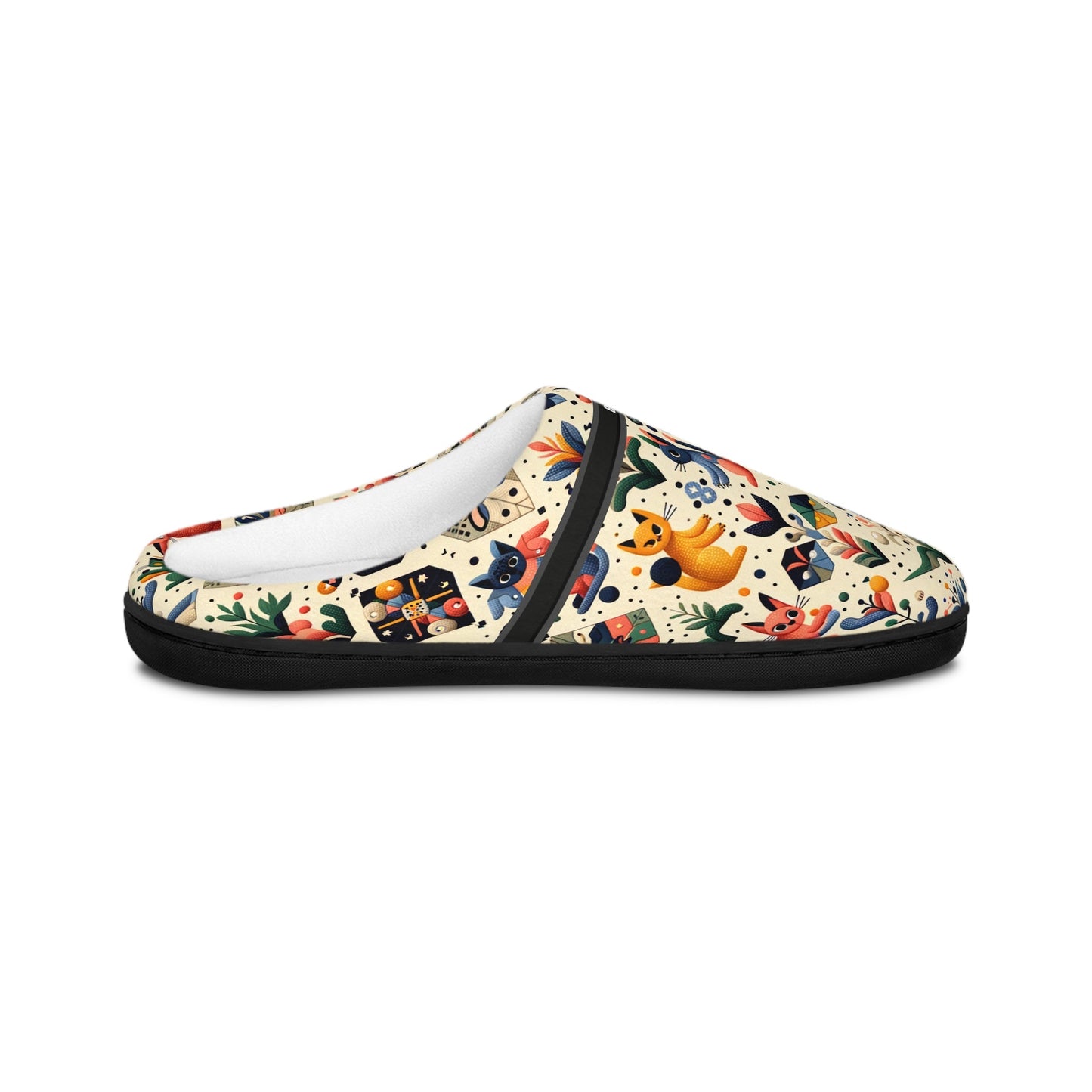 Folk Floral Women's Indoor Slippers — Cozy Patterned House Shoes BakAbo Studio BKS bakabo.club