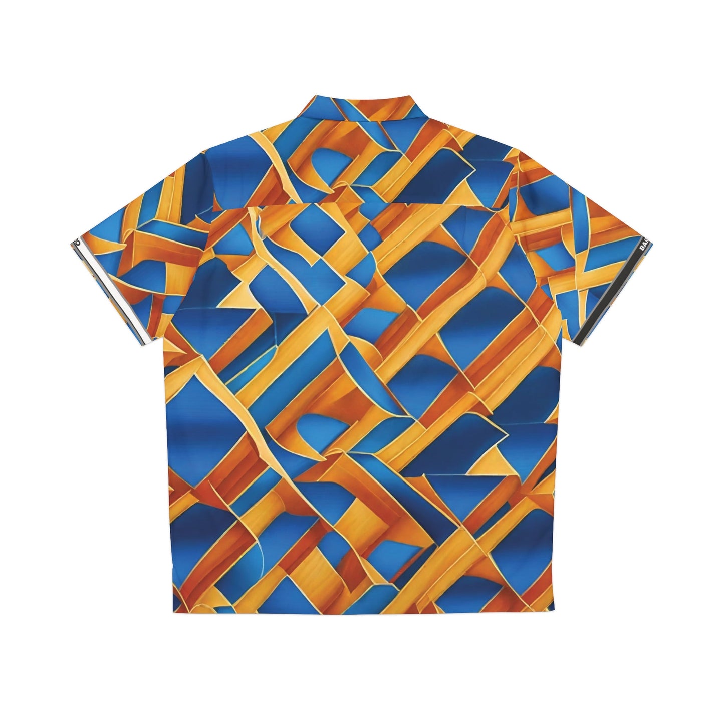 Men's Geometric Blue & Orange Hawaiian Shirt — Tropical Abstract AOP Printify bakabo.club